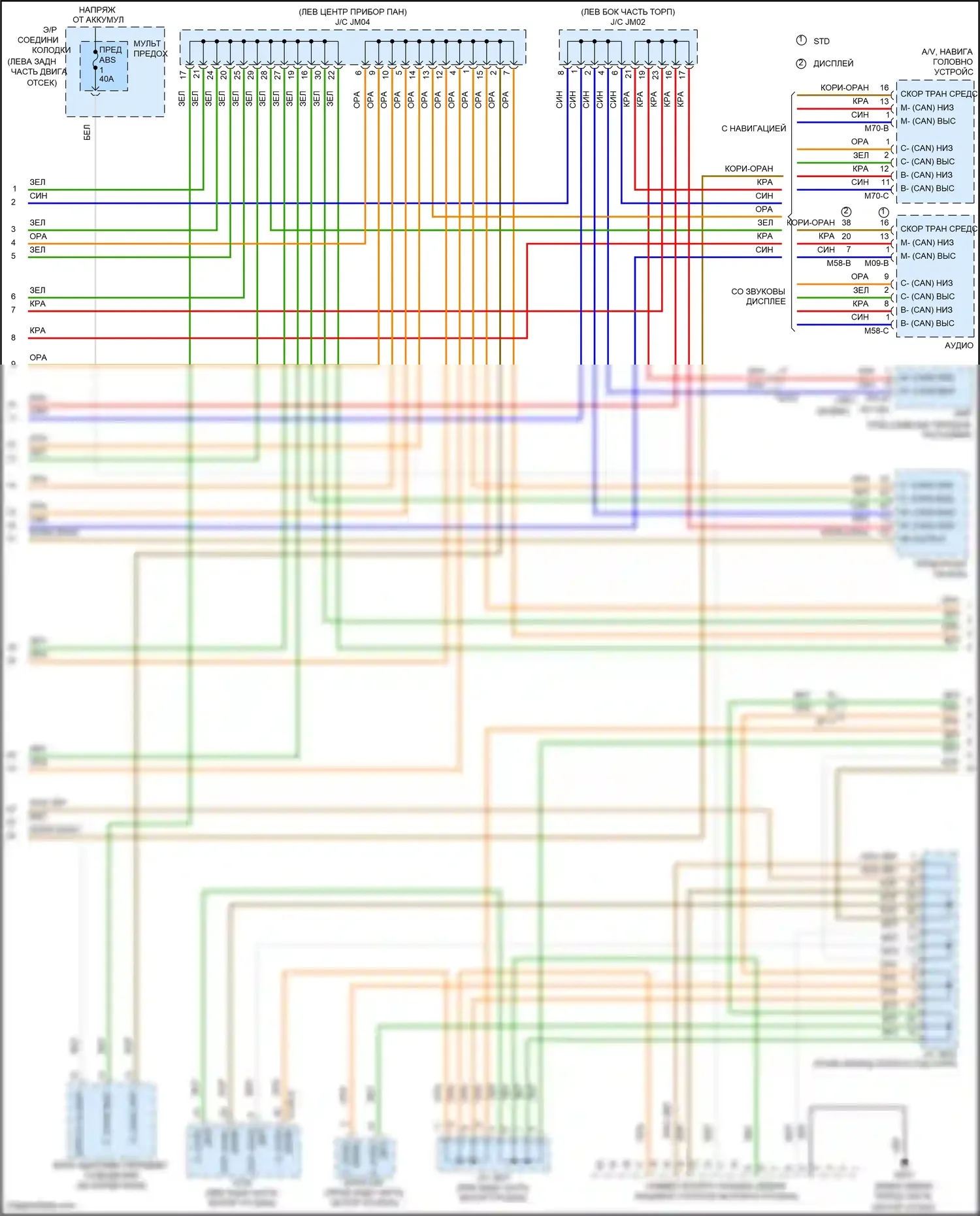Santa Fe Hyundai III рестайлинг (2015-2018): Can шина электросхема (2 из 3) 