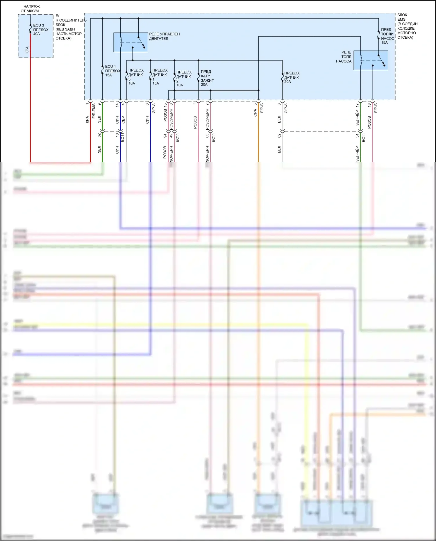 Santa Fe Hyundai III рестайлинг (2015-2018): Электросхема двигателя 2.0л турбо (6 из 7) 