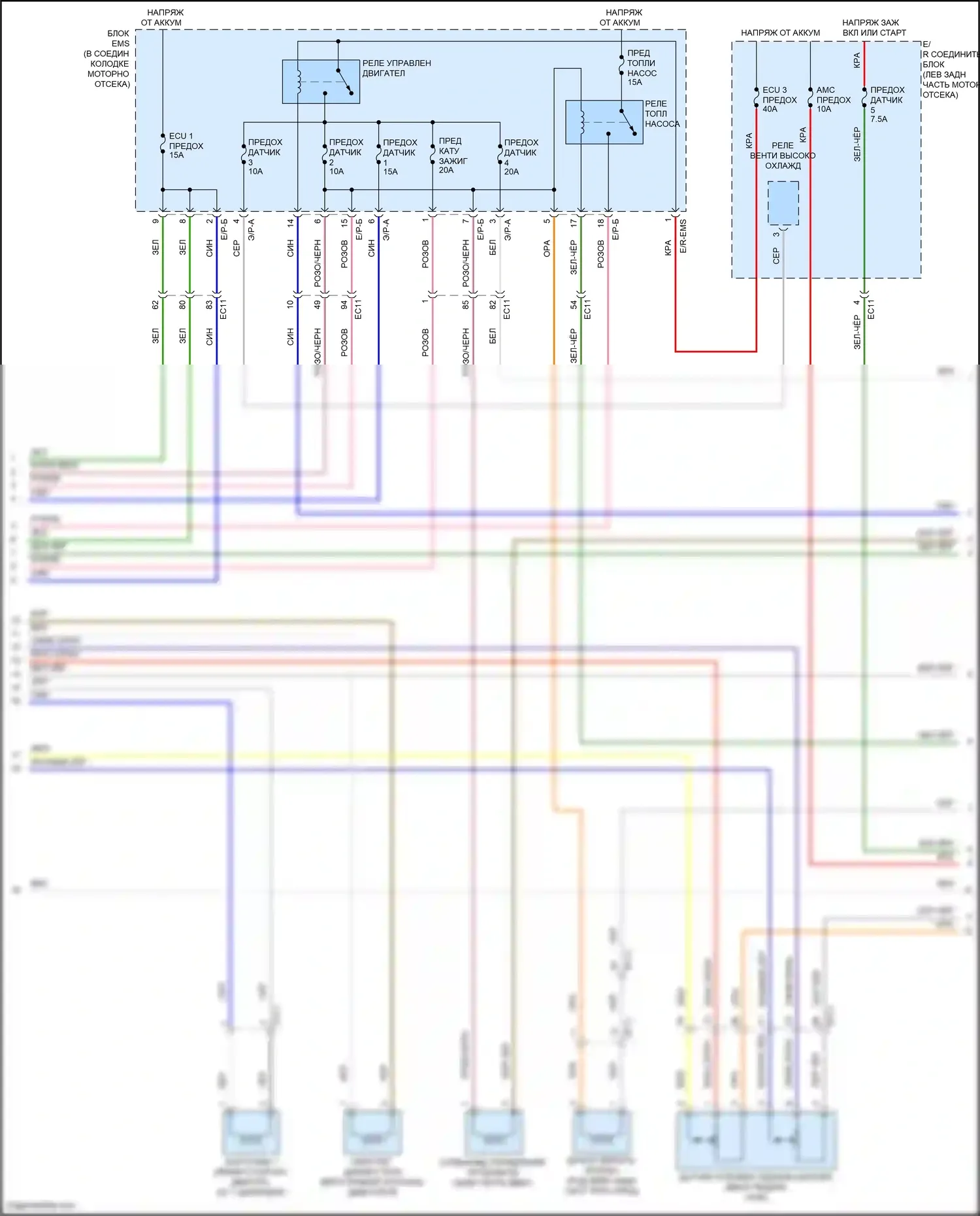 Santa Fe Hyundai III рестайлинг (2015-2018): Электросхема двигателя 2.4л (6 из 7) 