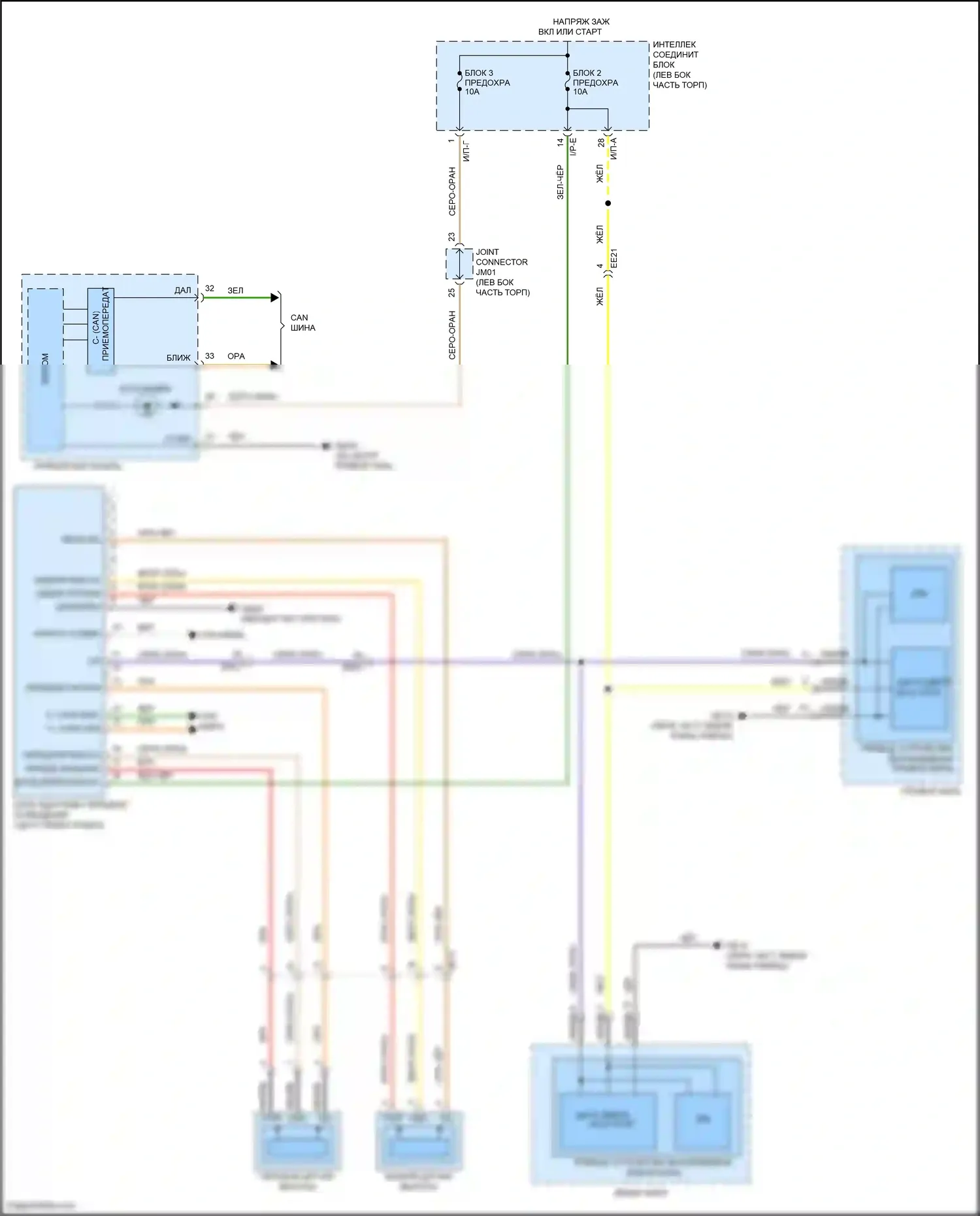 Santa Fe Hyundai III рестайлинг (2015-2018): Электросхема адаптивного переднего освещения 
