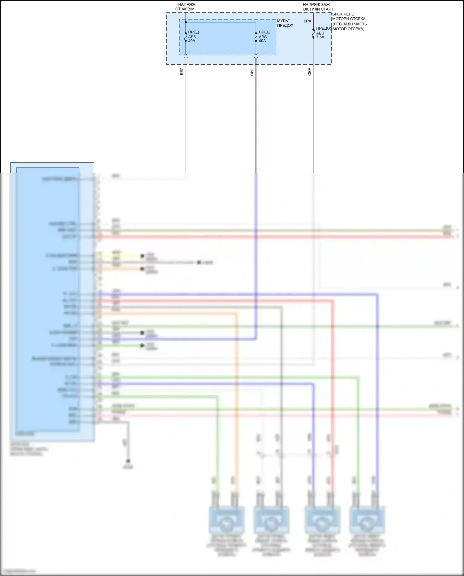 Santa Fe Hyundai III (2012-2016): Антиблокировочная система abs электросхема (1 из 2) 