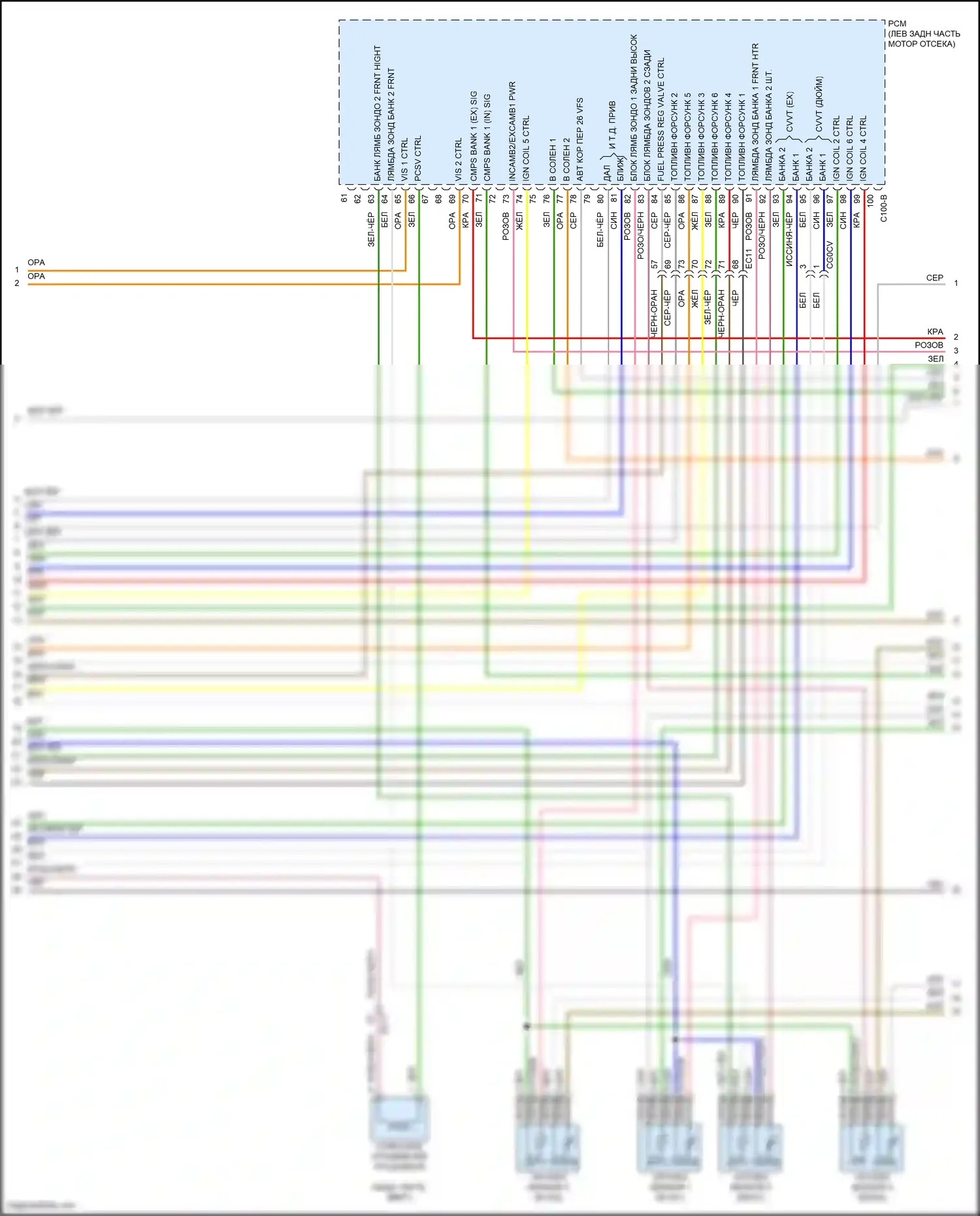 Santa Fe Hyundai III (2012-2016): Электросхема двигателя 3.3l (7 из 9) 