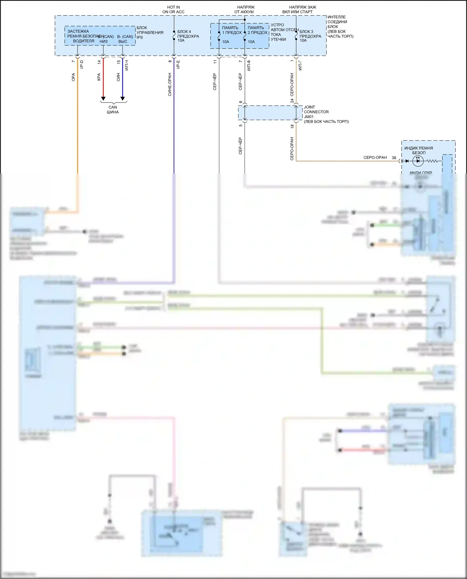 Santa Fe Hyundai III (2012-2016): Электросхема утора 