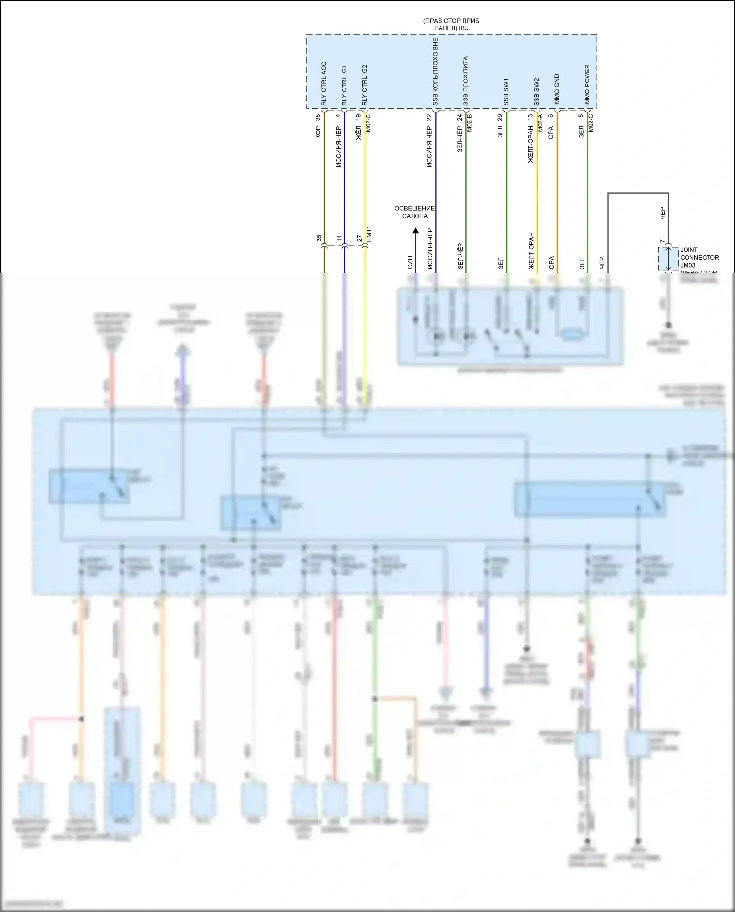 Santa Fe Hyundai IV рестайлинг (2020-2024): Электросхема блока предохранителей реле, гибридного (2 из 9) 