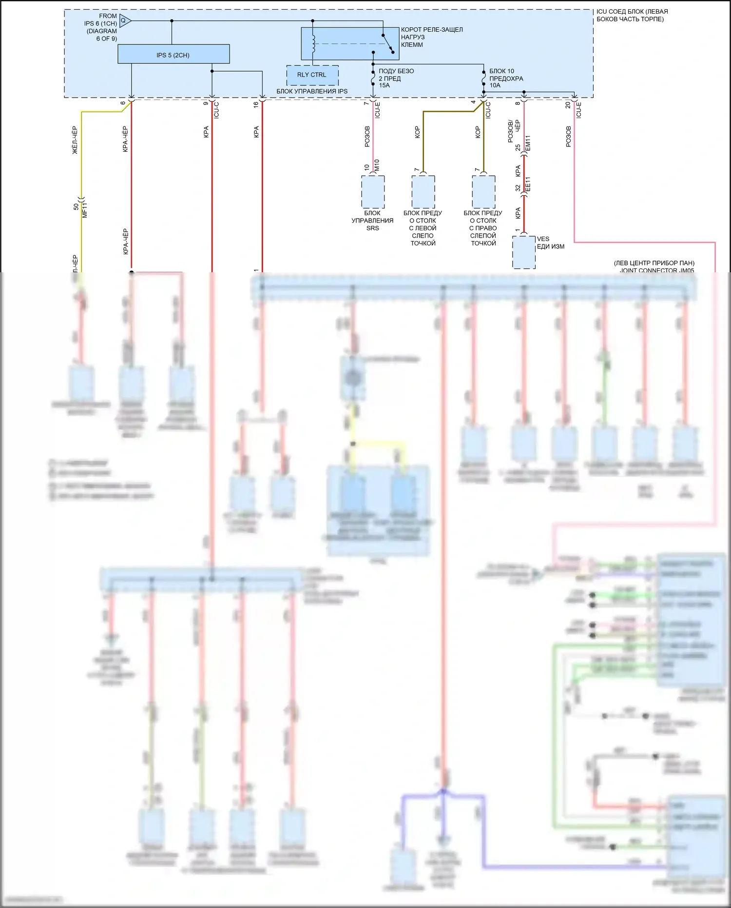 Santa Fe Hyundai IV рестайлинг (2020-2024): Электросхема блока предохранителей реле, гибридного (7 из 9) 