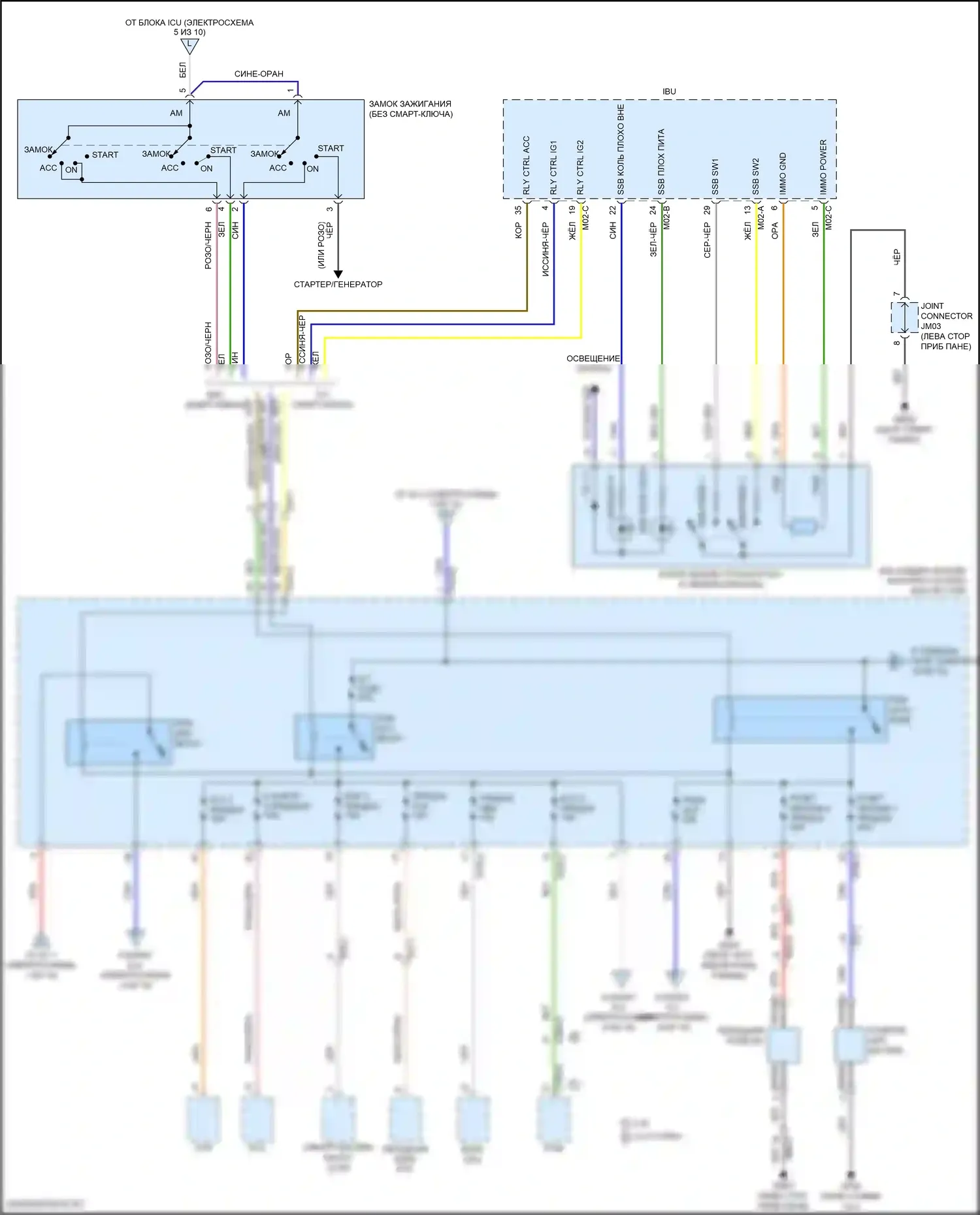 Santa Fe Hyundai IV рестайлинг (2020-2024): Электросхема блока предохранителей реле, кроме гибридного (2 из 10) 