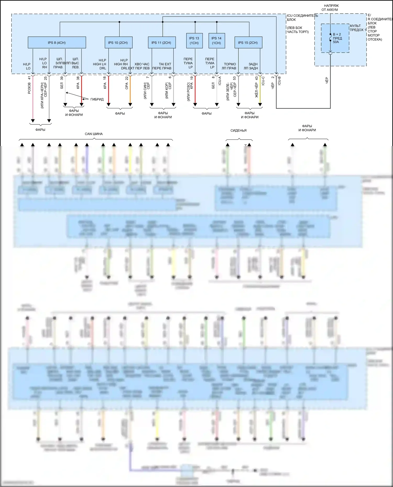 Santa Fe Hyundai IV рестайлинг (2020-2024): Электросхема блока управления ips (2 из 2) 