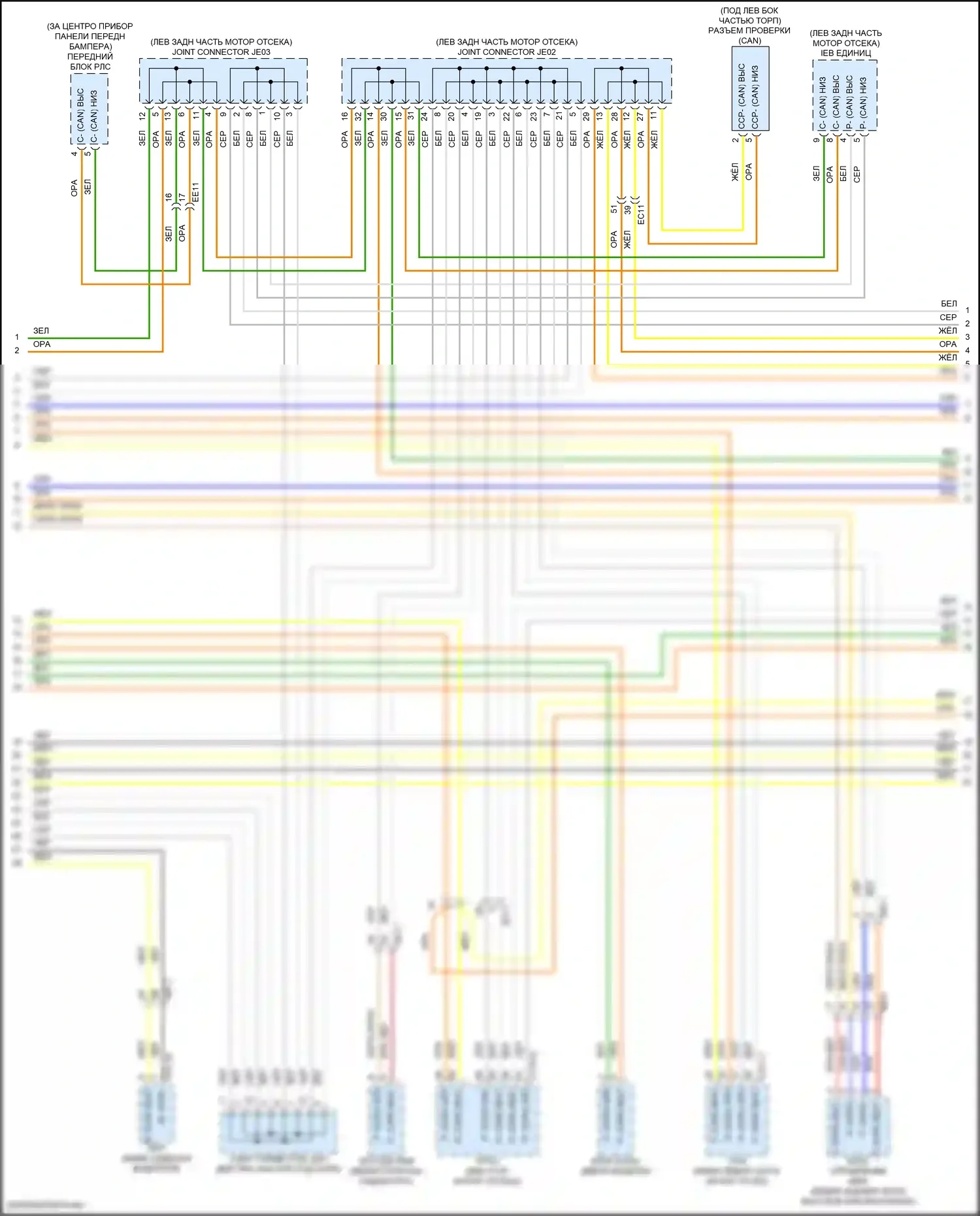 Santa Fe Hyundai IV рестайлинг (2020-2024): Can шина электросхема, гибридная (3 из 4) 