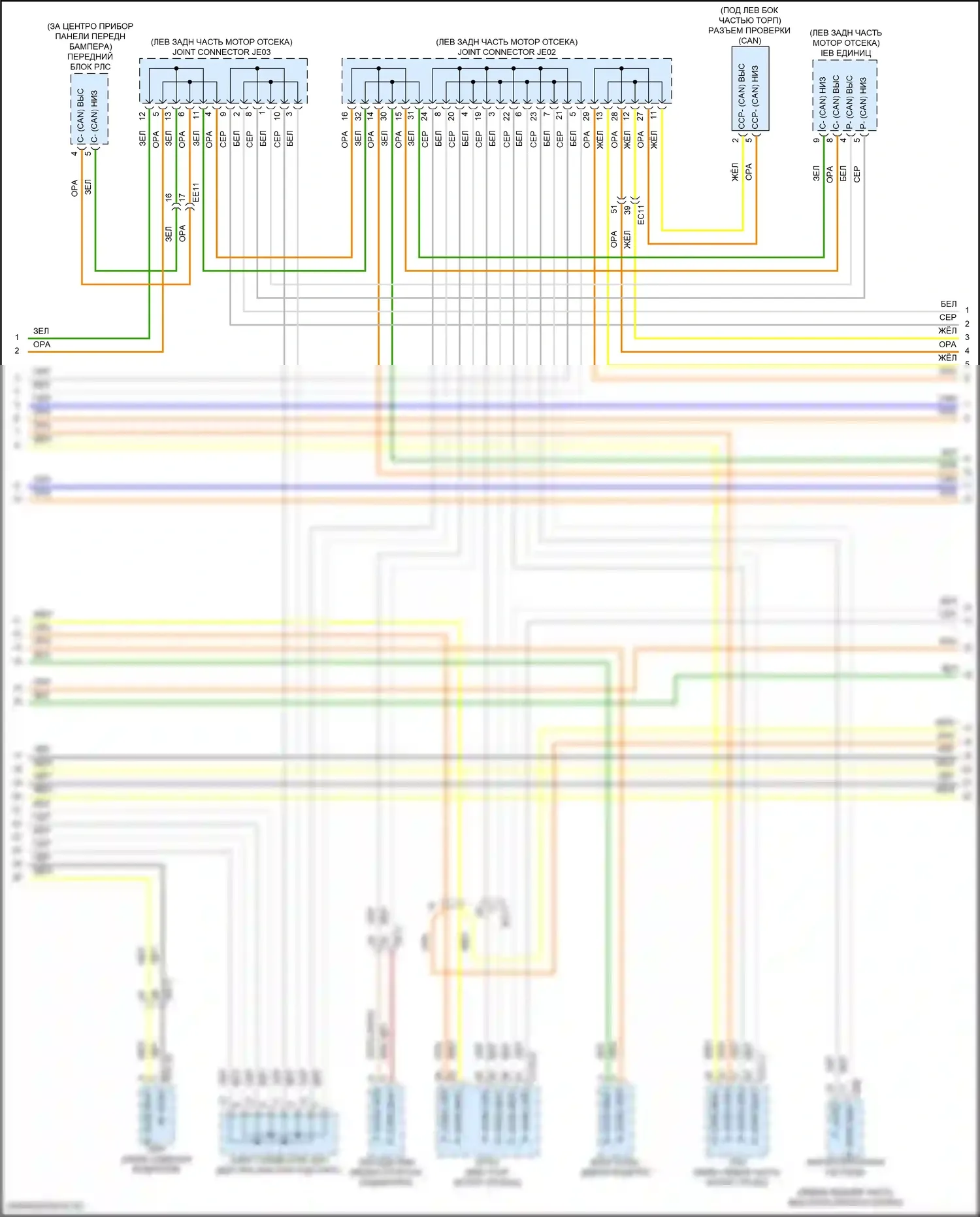 Santa Fe Hyundai IV рестайлинг (2020-2024): Can шина электросхема, подключаемый гибрид (3 из 4) 