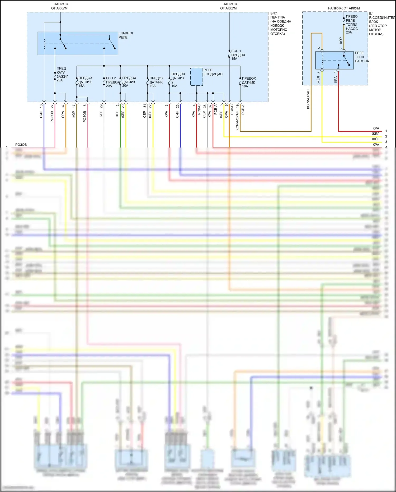 Santa Fe Hyundai IV рестайлинг (2020-2024): Электросхема двигателя 2.5l (5 из 8) 