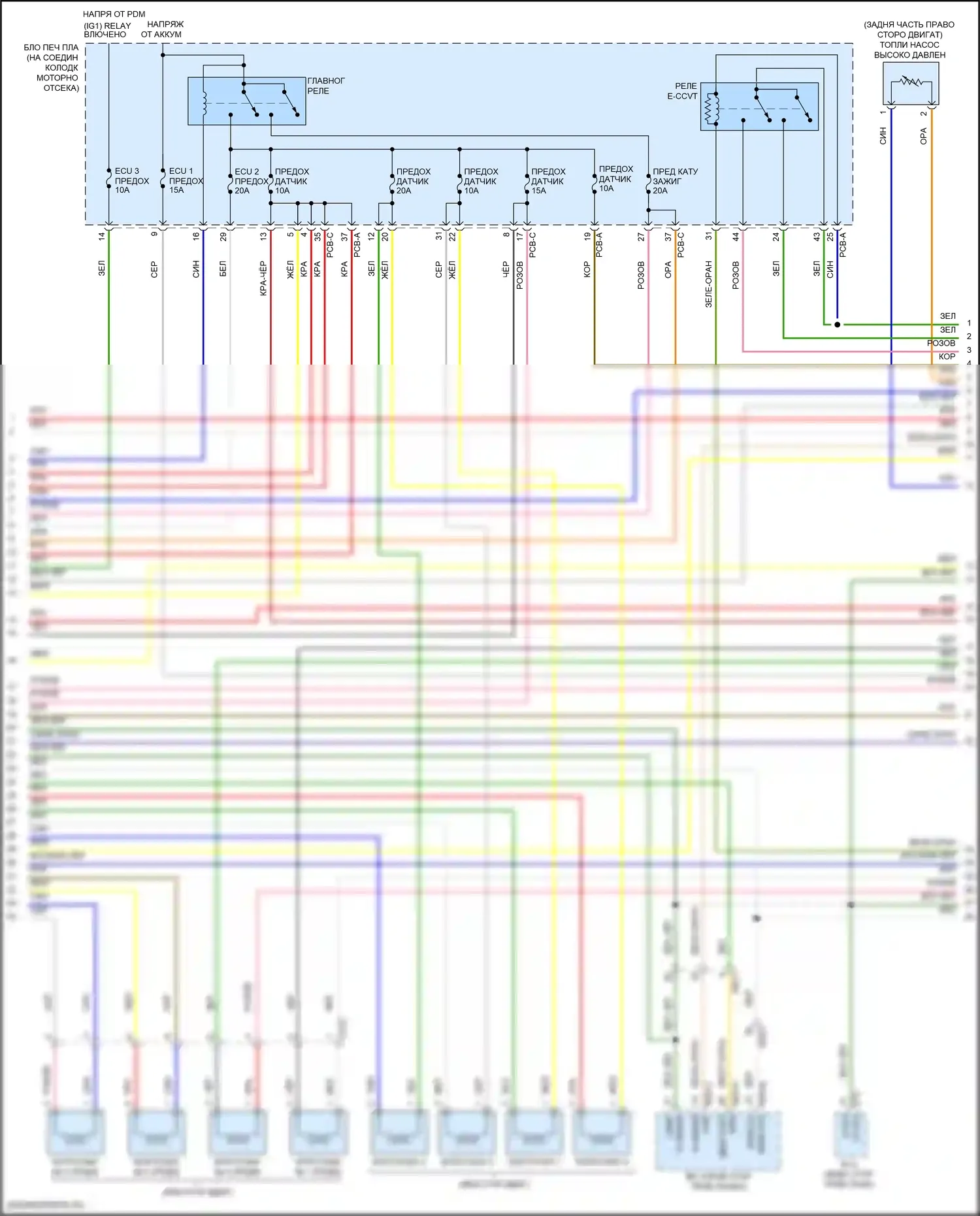 Santa Fe Hyundai IV рестайлинг (2020-2024): Электросхема двигателя 2.5л турбо (5 из 6) 