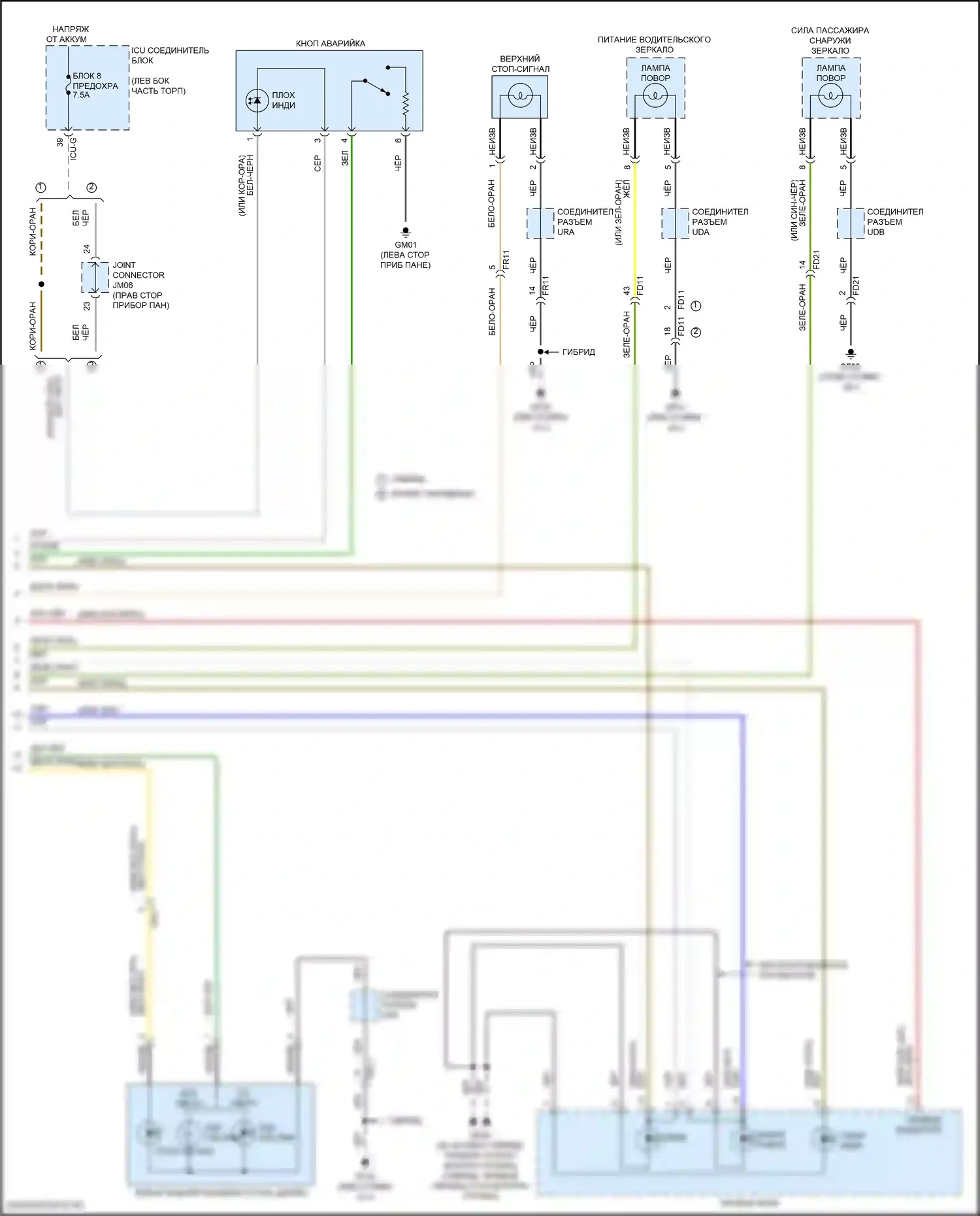 Santa Fe Hyundai IV рестайлинг (2020-2024): Электросхема фар и фонарей (5 из 5) 
