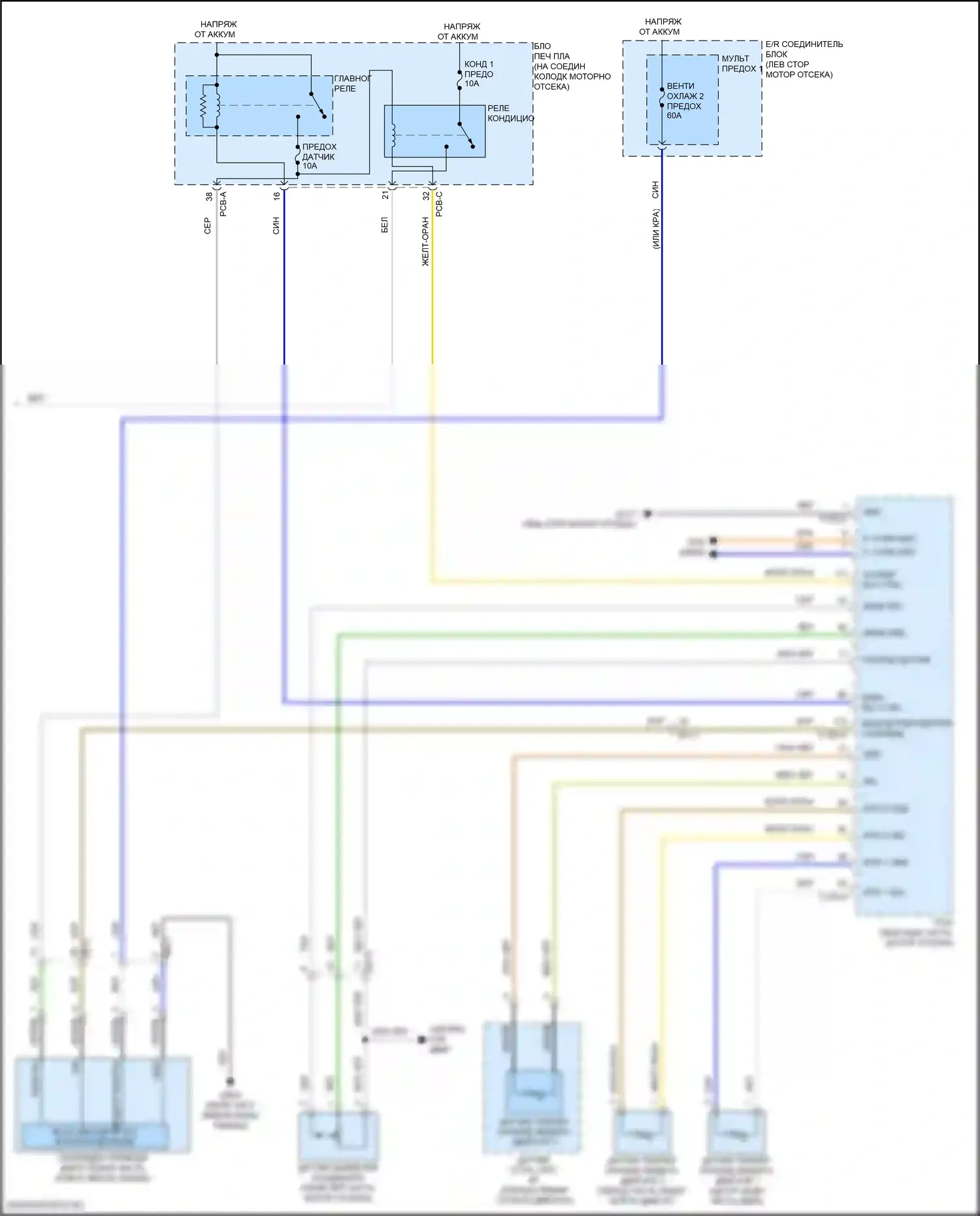 Santa Fe Hyundai IV рестайлинг (2020-2024): Электросхема ручного кондиционера (3 из 3) 