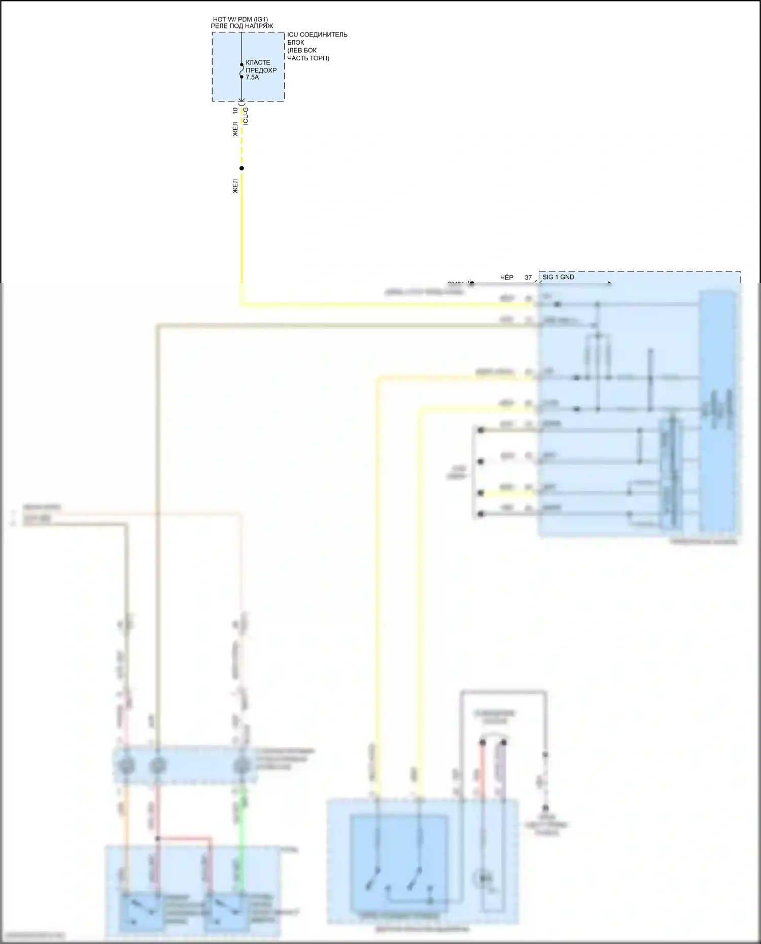 Santa Fe Hyundai IV рестайлинг (2020-2024): 2.5l, электросхема соединений автоматической коробки передач (2 из 2) 