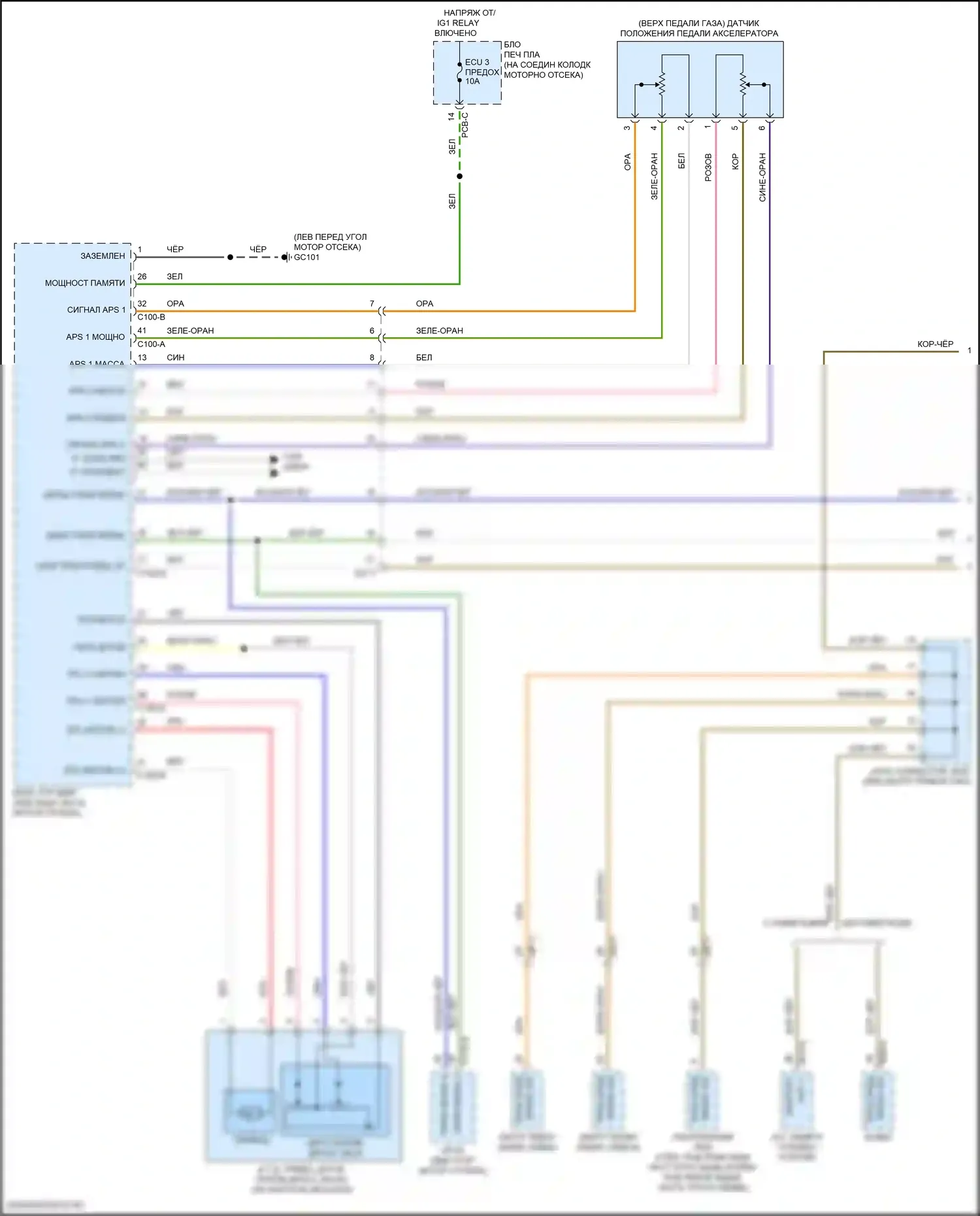 Santa Fe Hyundai IV рестайлинг (2020-2024): Электросхема круиз-контроля, гибридная (1 из 2) 