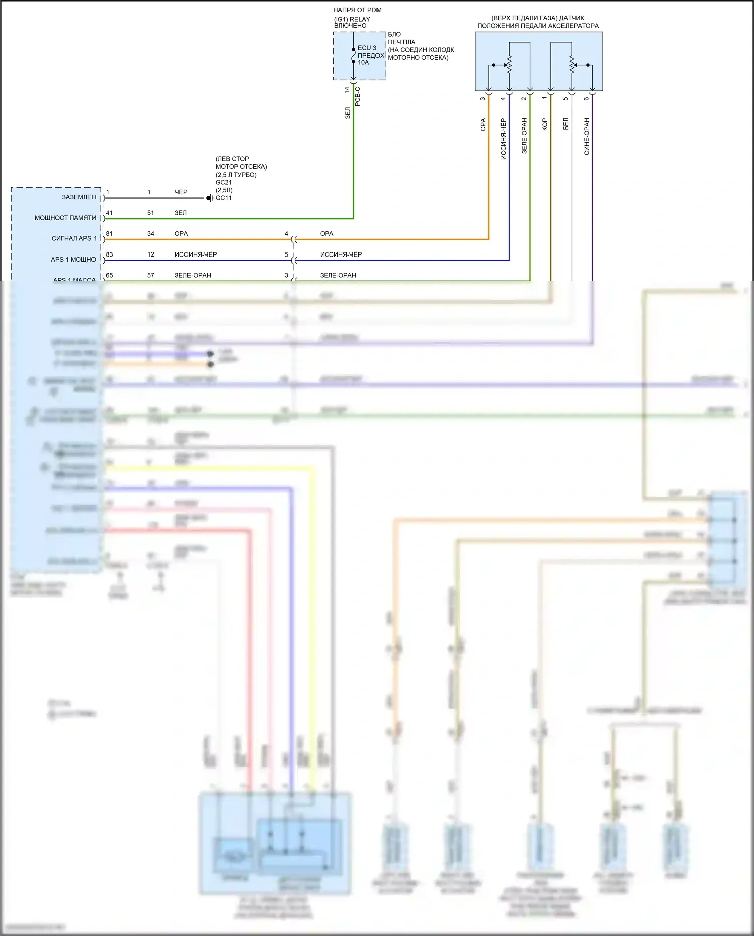 Santa Fe Hyundai IV рестайлинг (2020-2024): Электросхема круиз-контроля, кроме гибридного (1 из 2) 