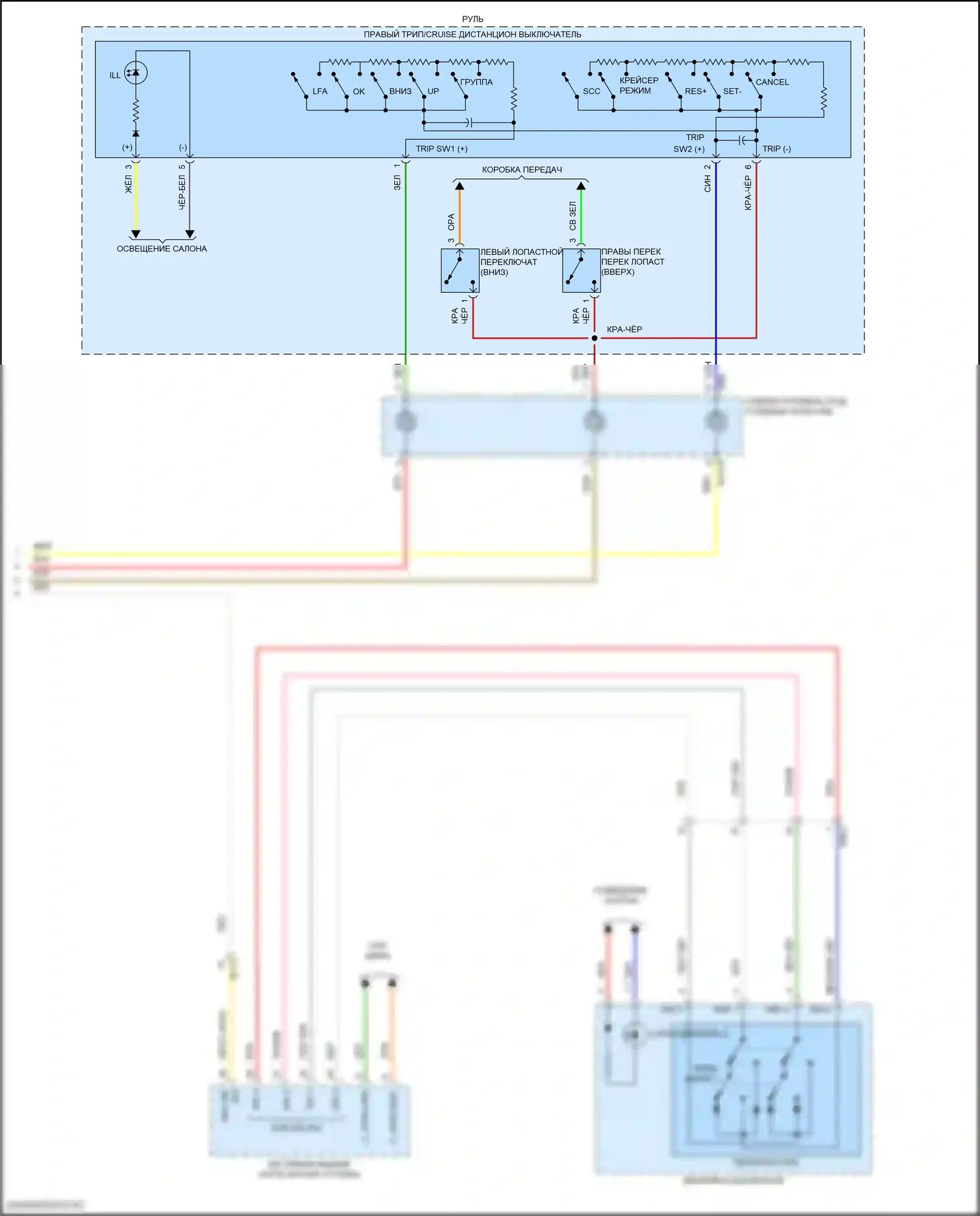 Santa Fe Hyundai IV рестайлинг (2020-2024): Электросхема приборной панели, с 12,3-дюймовым жк-экраном (3 из 3) 