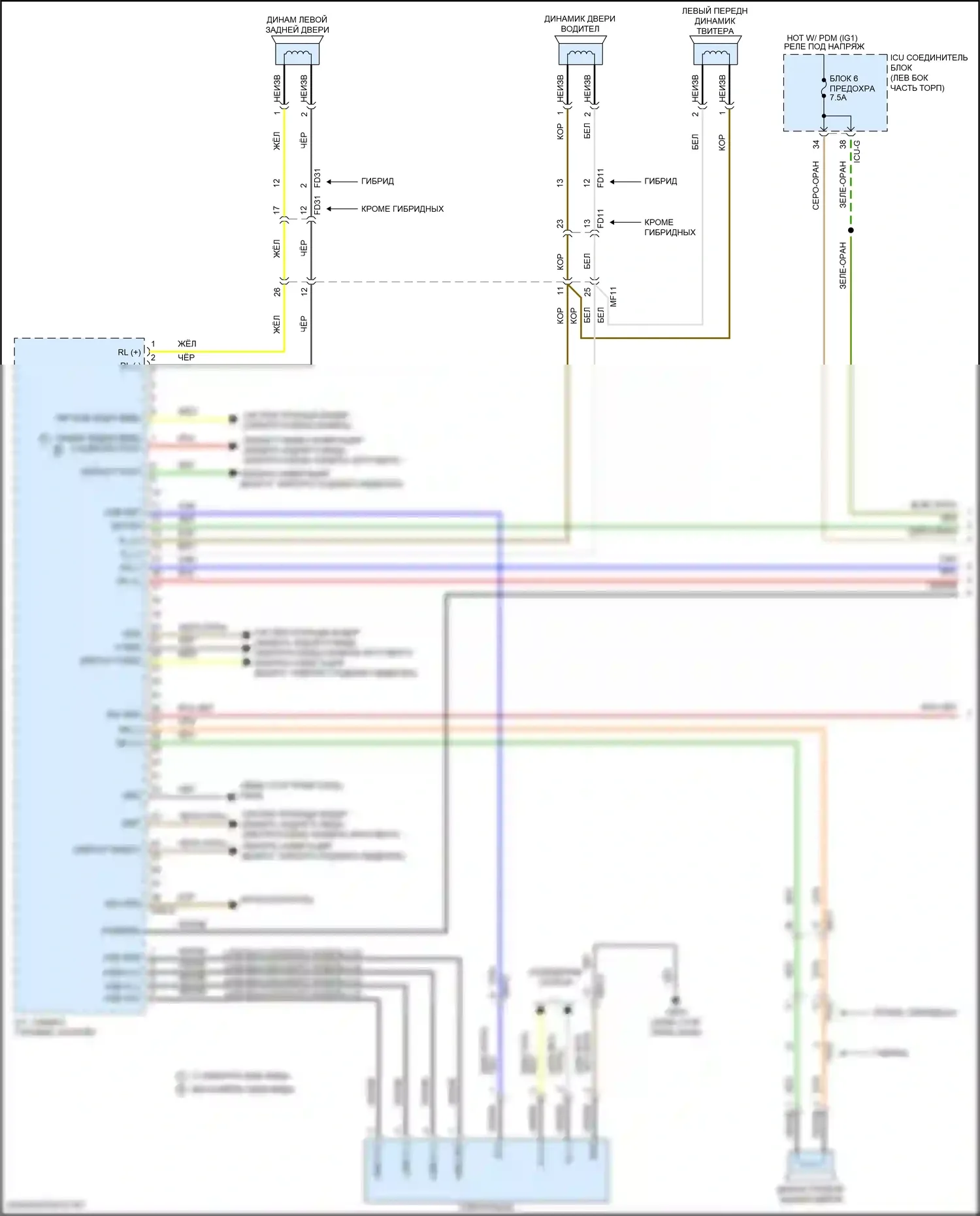 Santa Fe Hyundai IV рестайлинг (2020-2024): Электросхема навигации, с навигацией, без дисплея (1 из 3) 