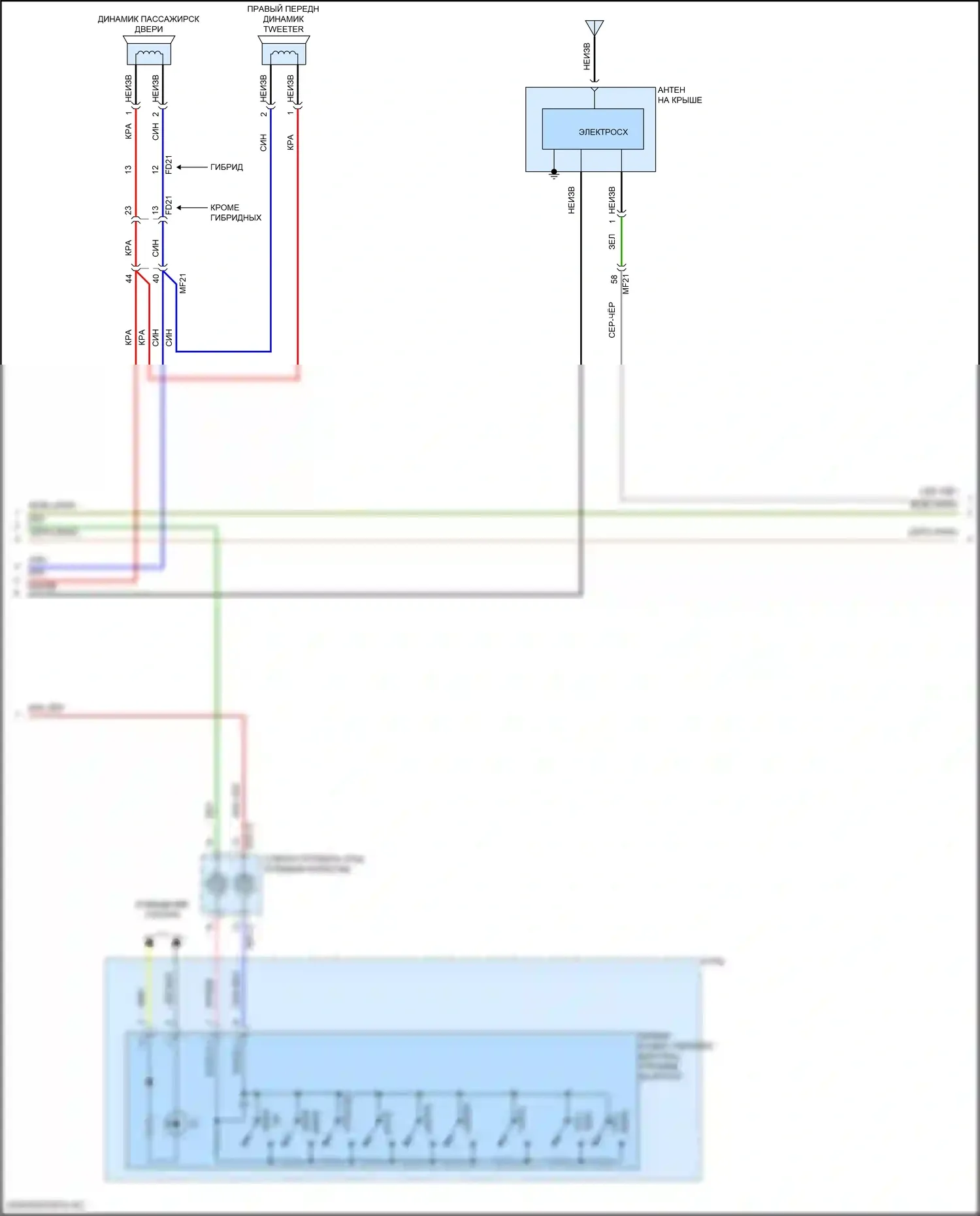 Santa Fe Hyundai IV рестайлинг (2020-2024): Электросхема навигации, с навигацией, без дисплея (2 из 3) 