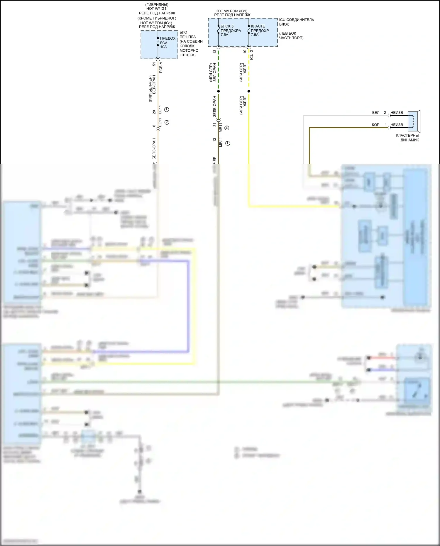 Santa Fe Hyundai IV рестайлинг (2020-2024): Электросхема сигнализации о выезде с полосы движения 