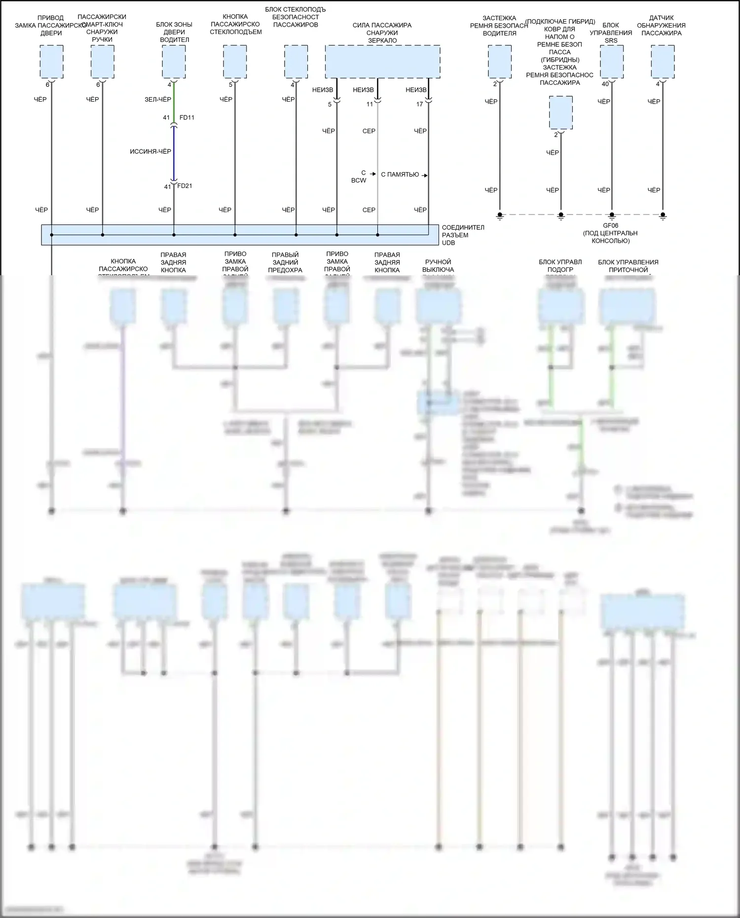 Santa Fe Hyundai IV рестайлинг (2020-2024): Электросхема разводки массы, гибридная (5 из 6) 