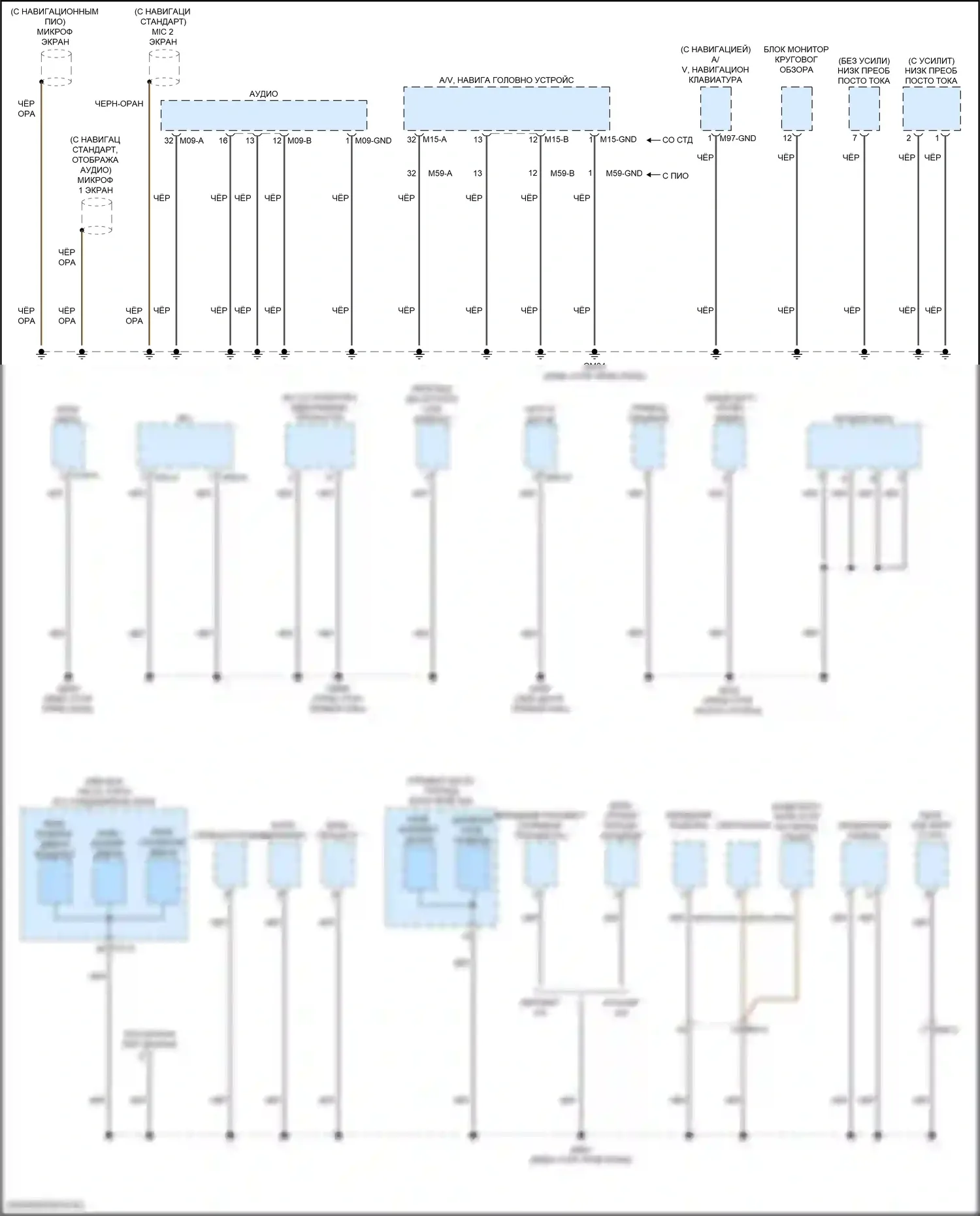 Santa Fe Hyundai IV рестайлинг (2020-2024): Электросхема разводки массы, кроме гибридной (1 из 6) 