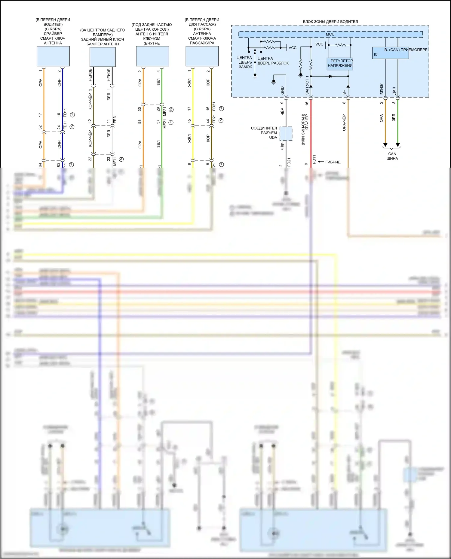 Santa Fe Hyundai IV рестайлинг (2020-2024): Электросхема центрального замка (4 из 7) 