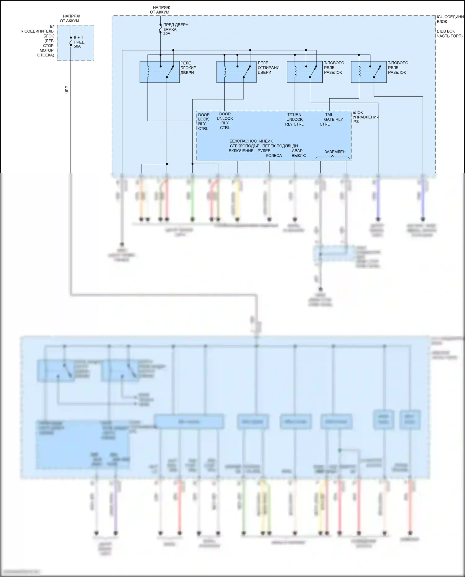 Santa Fe Hyundai IV (2018-2021): Электросхема блока управления ips (1 из 2) 