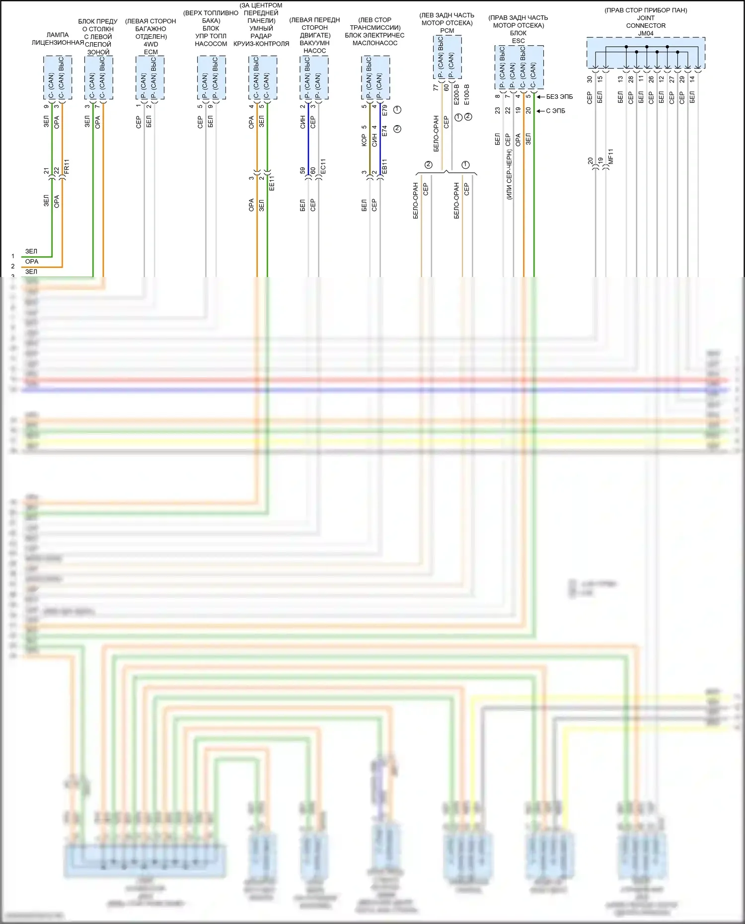 Santa Fe Hyundai IV (2018-2021): Can шина электросхема (2 из 3) 