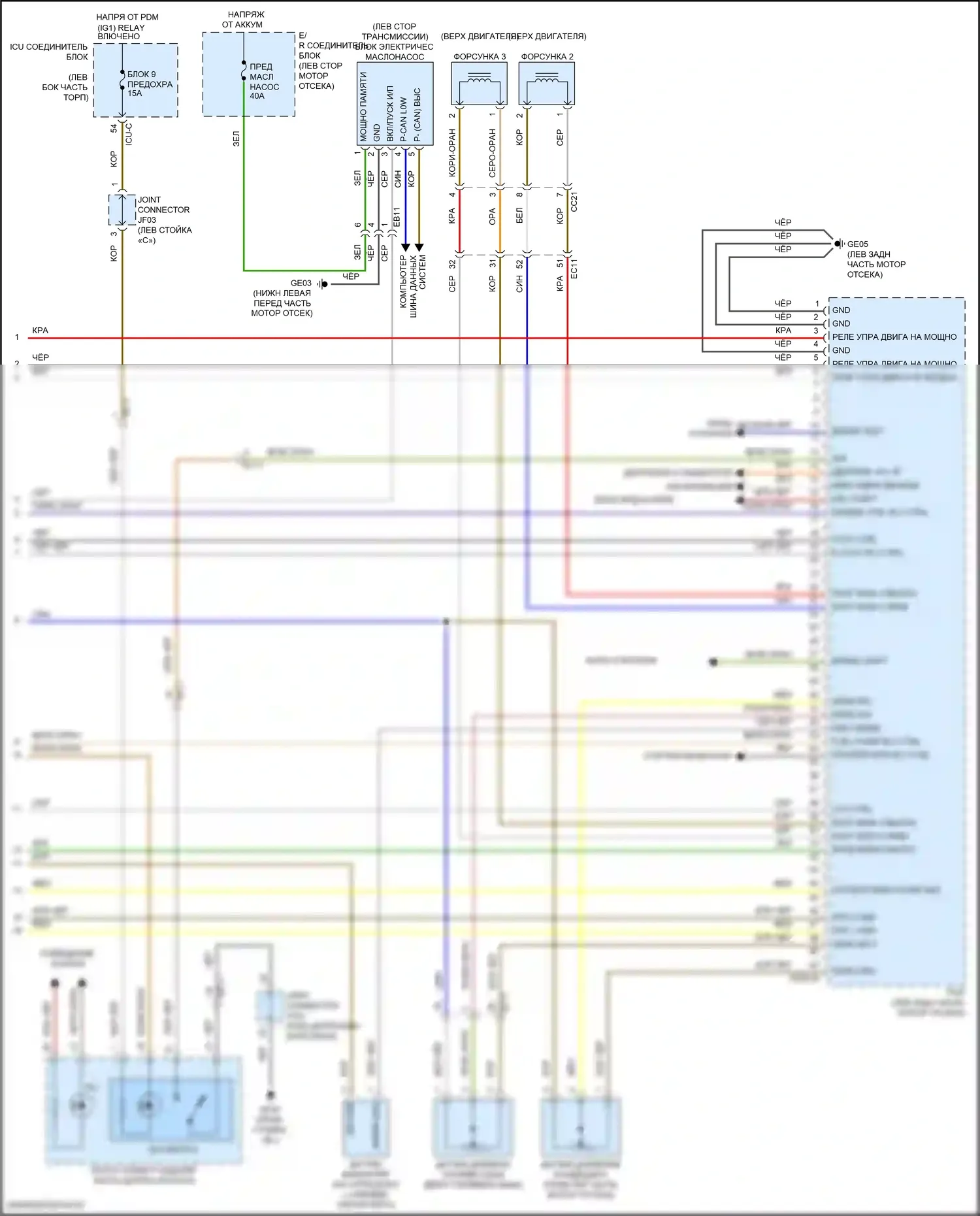 Santa Fe Hyundai IV (2018-2021): Электросхема двигателя 2.0л турбо (6 из 6) 
