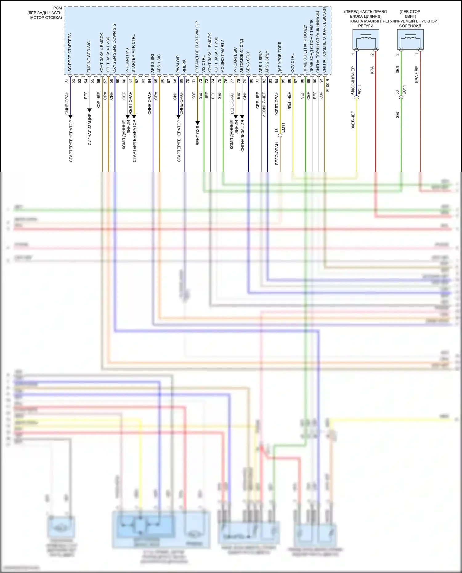 Santa Fe Hyundai IV (2018-2021): Электросхема двигателя 2.4л (4 из 6) 