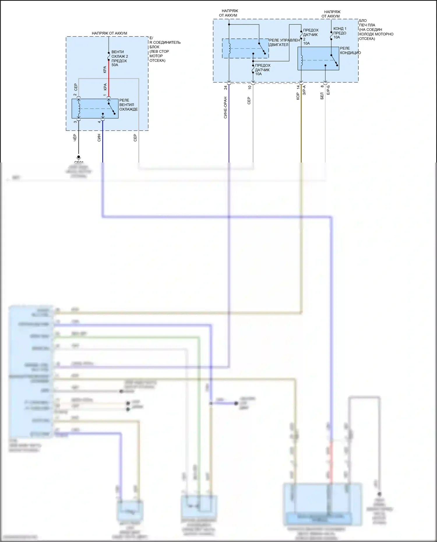 Santa Fe Hyundai IV (2018-2021): Электросхема ручного кондиционера (4 из 4) 