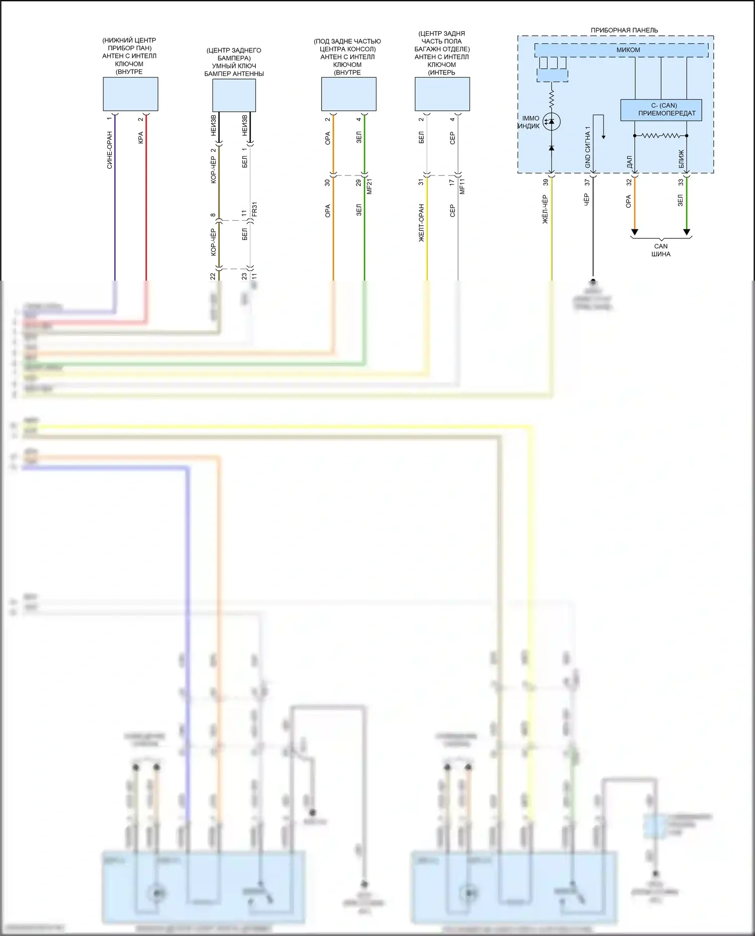Santa Fe Hyundai IV (2018-2021): Электросхема иммобилайзера, с интеллектуальной системой ключей (3 из 3) 