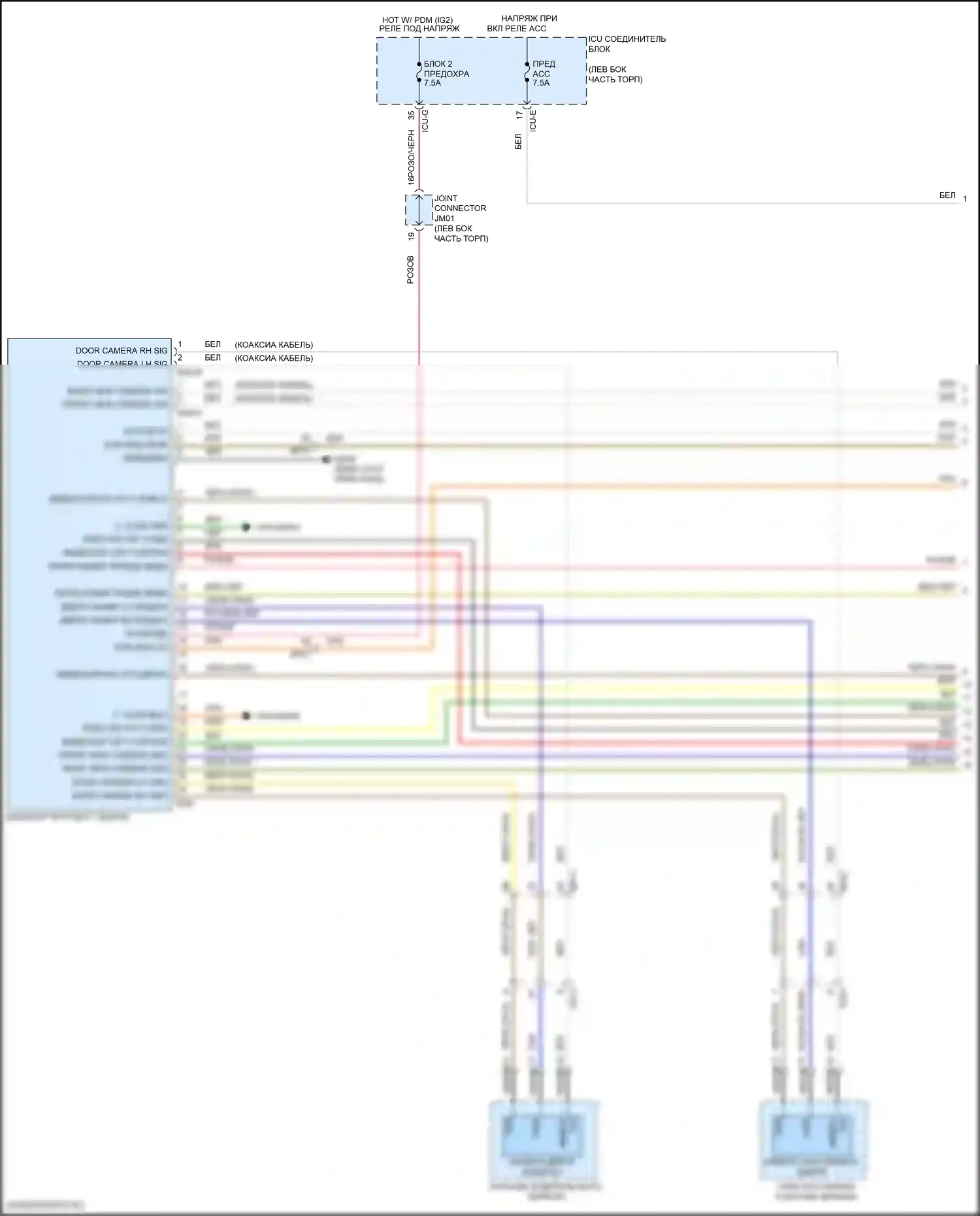 Santa Fe Hyundai IV (2018-2021): Электросхема камеры кругового обзора (1 из 2) 