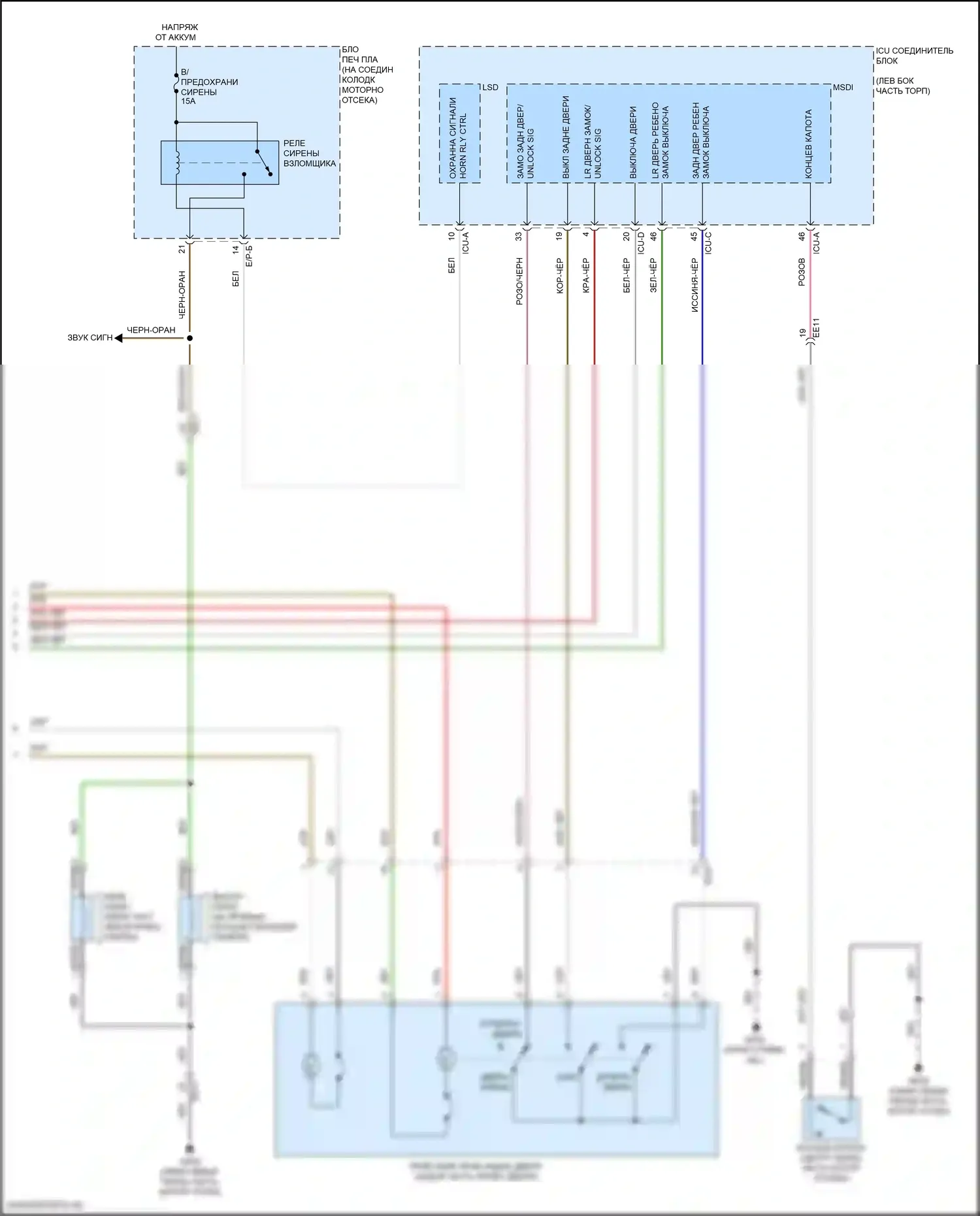 Santa Fe Hyundai IV (2018-2021): Электросхема центрального замка (3 из 3) 