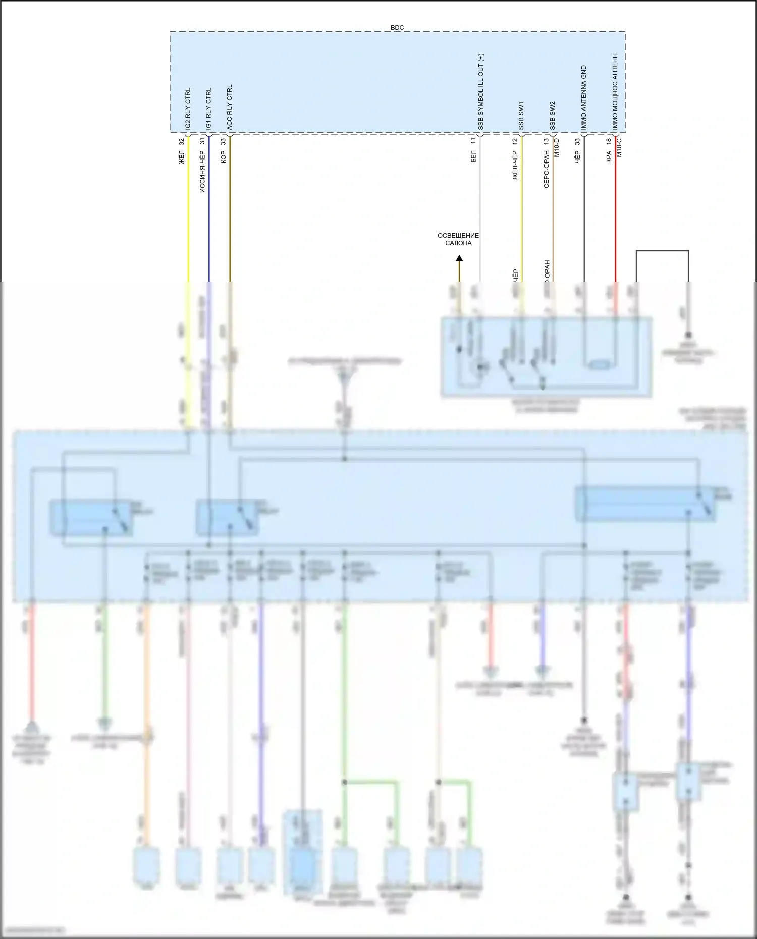 Santa Fe Hyundai V (2023-2024): Электросхема блока предохранителей реле, гибридного (2 из 12) 