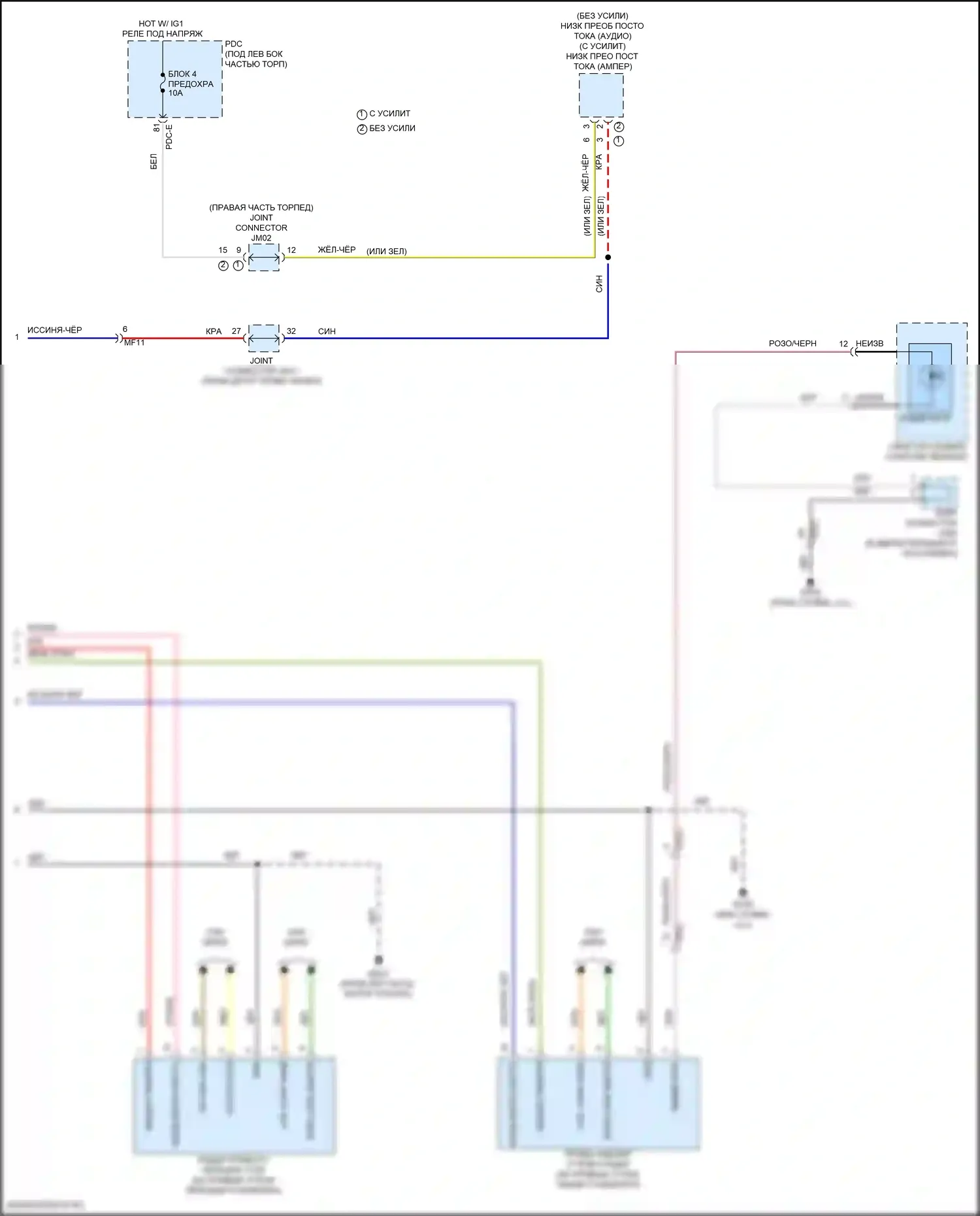 Santa Fe Hyundai V (2023-2024): Электросхема информационной системы в слепой зоне (2 из 2) 