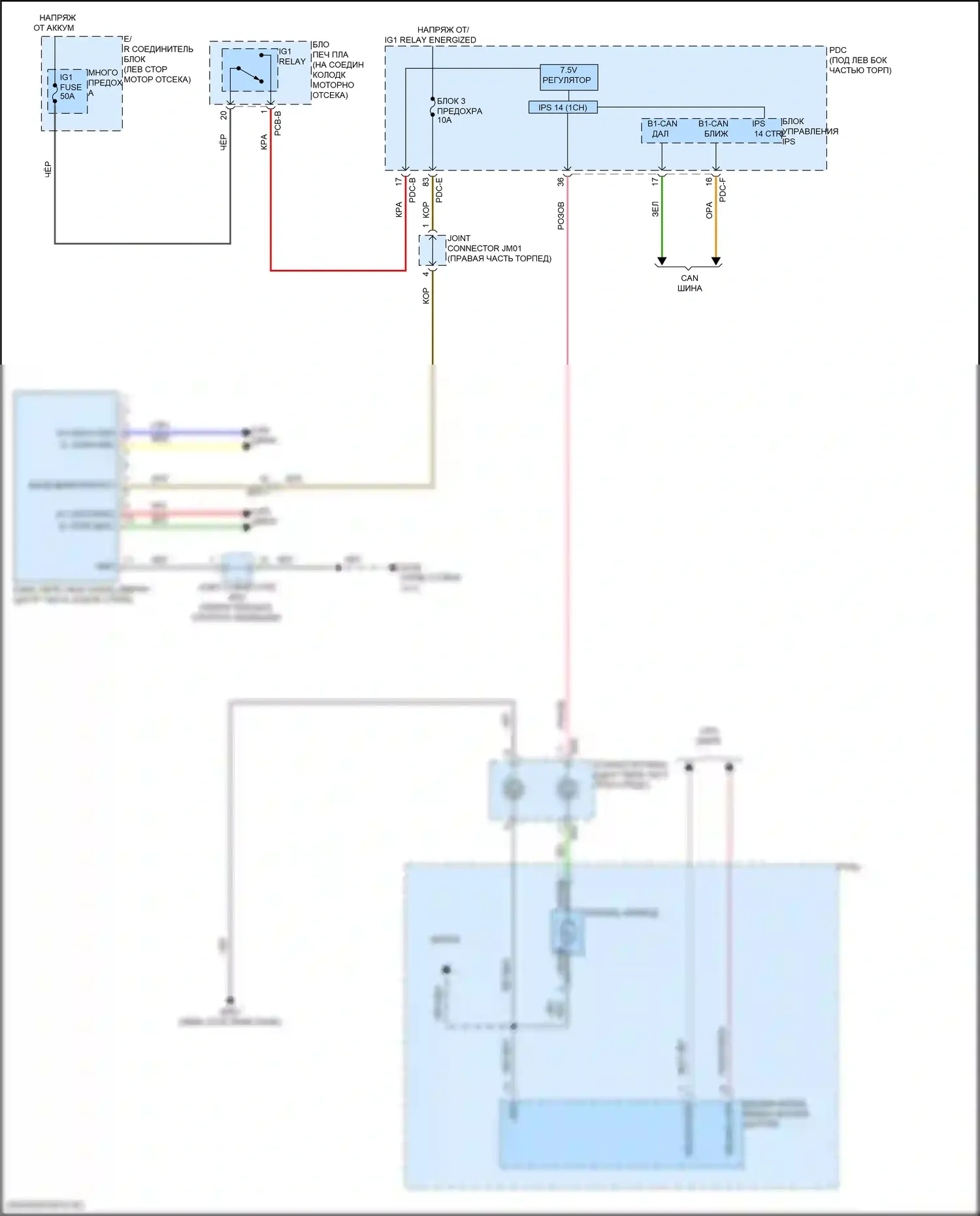 Santa Fe Hyundai V (2023-2024): Электросхема камеры переднего вида 