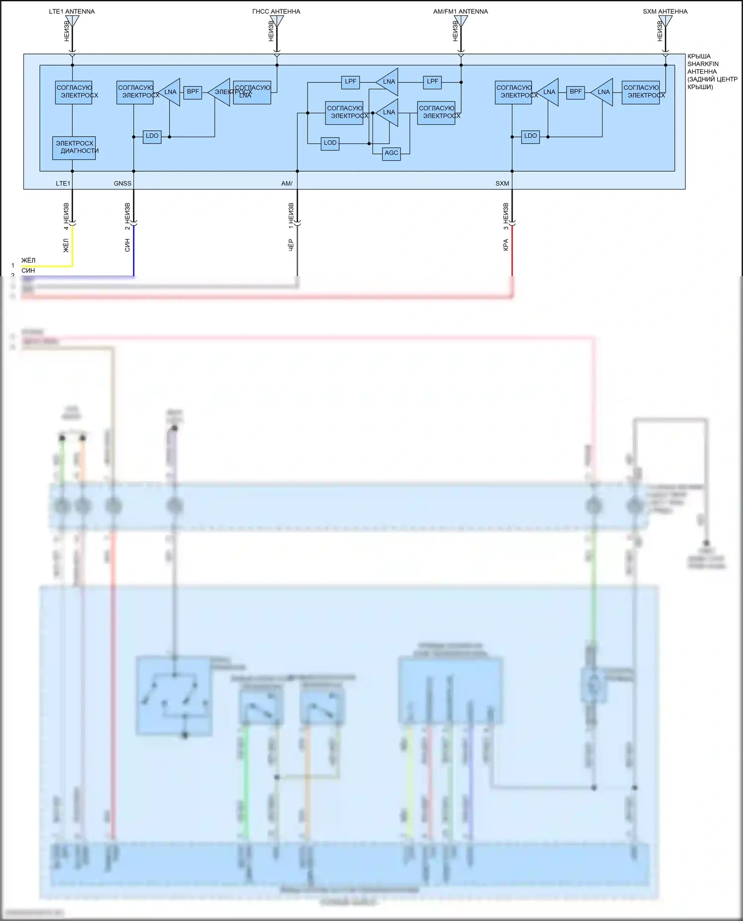 Santa Fe Hyundai V (2023-2024): Электросхема навигации, без усилителя (5 из 5) 