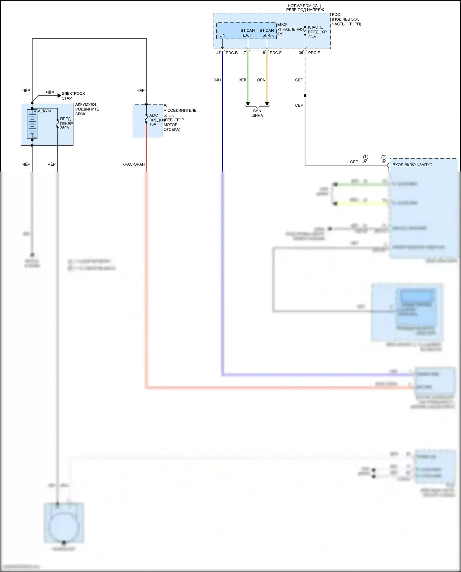 Santa Fe Hyundai V (2023-2024): Электросхема генератора 