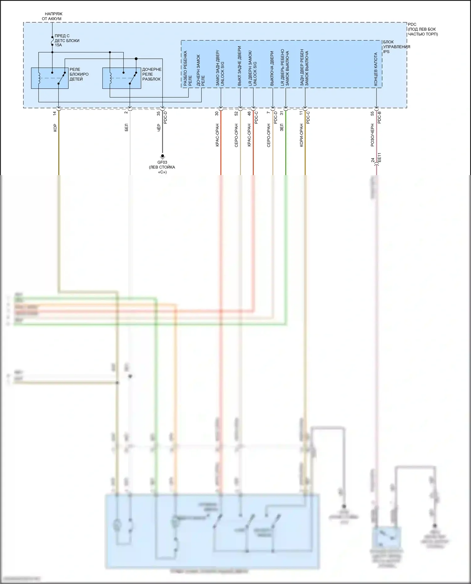 Santa Fe Hyundai V (2023-2024): Электросхема центрального замка (8 из 8) 
