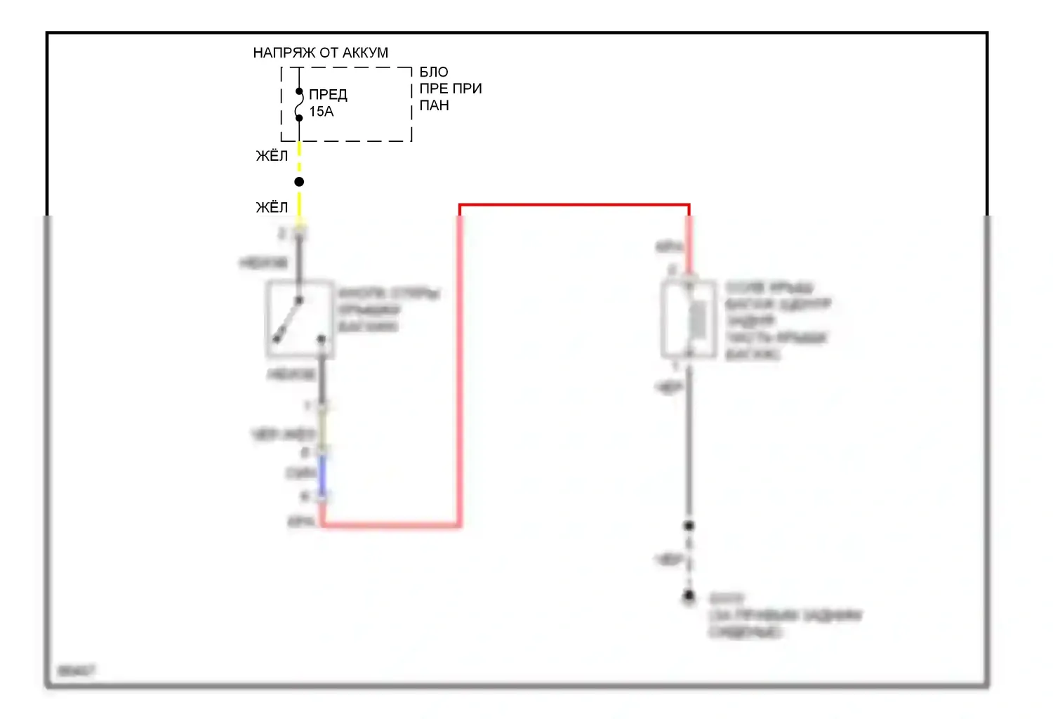 Sonata Hyundai III рестайлинг (1996-1998): Электросхема разъединения багажника 