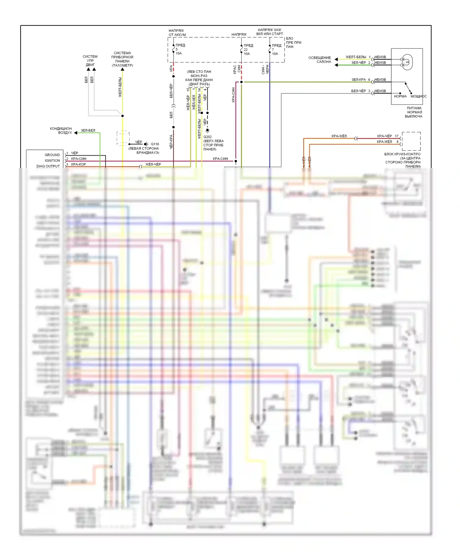 Sonata Hyundai III рестайлинг (1996-1998): 2.0л, электросхема акпп 