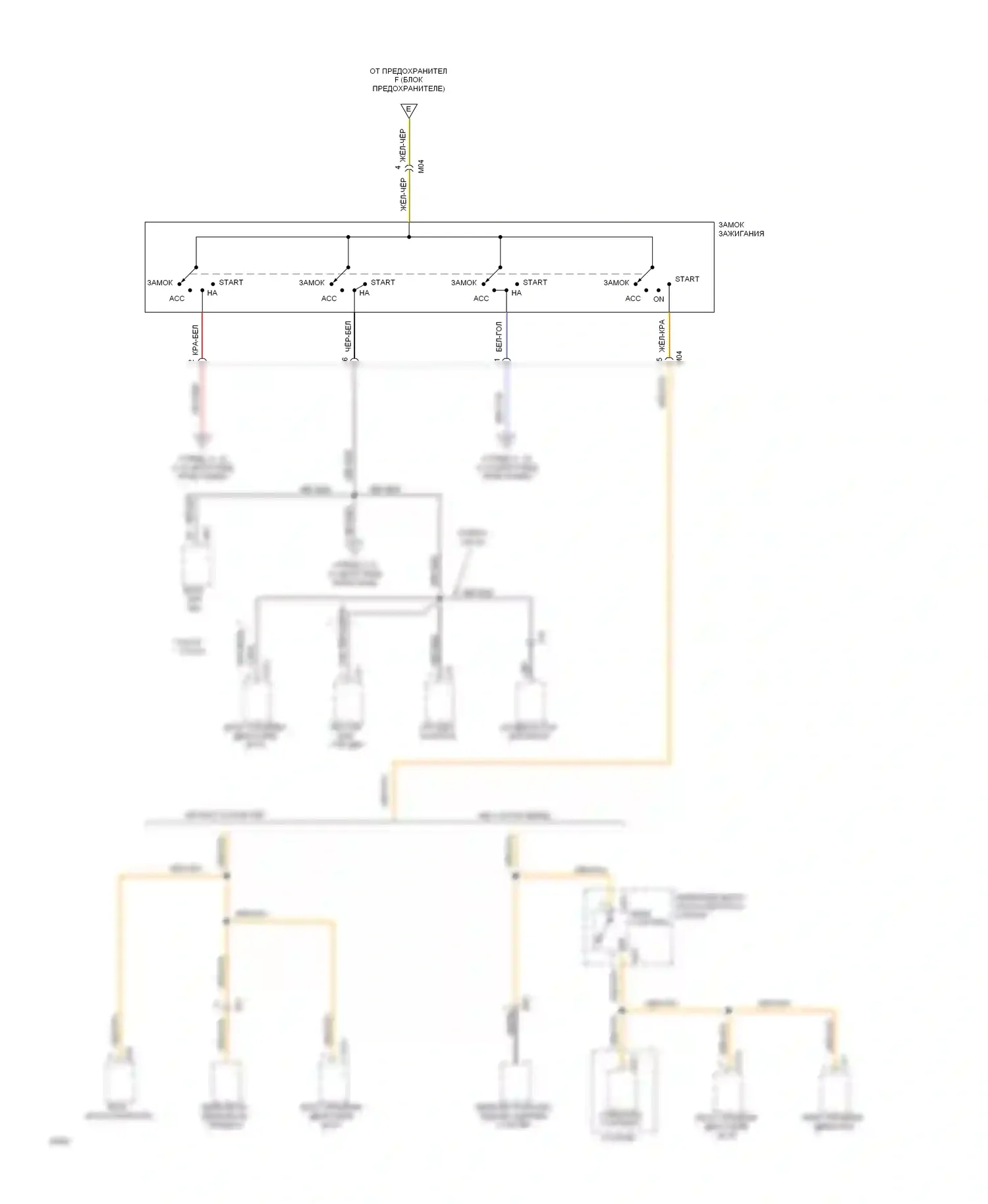 Sonata Hyundai III (1993-1996): Электросхема блока предохранителей реле (2 из 5) 
