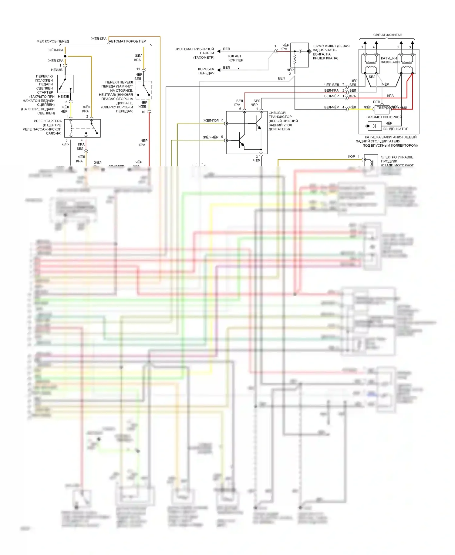 Sonata Hyundai III (1993-1996): Электросхема двигателя 2.0ls (2 из 2) 