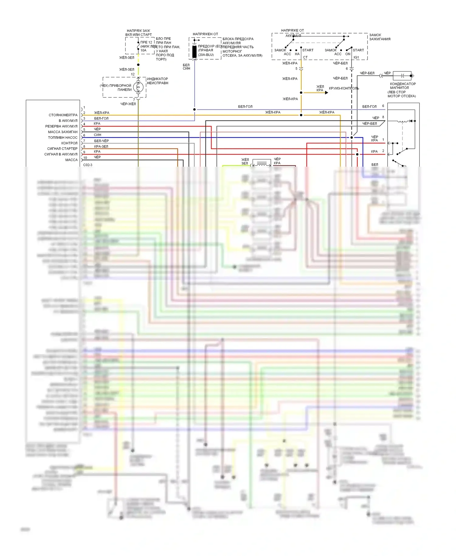 Sonata Hyundai III (1993-1996): Электросхема двигателя 3.0ls (1 из 2) 