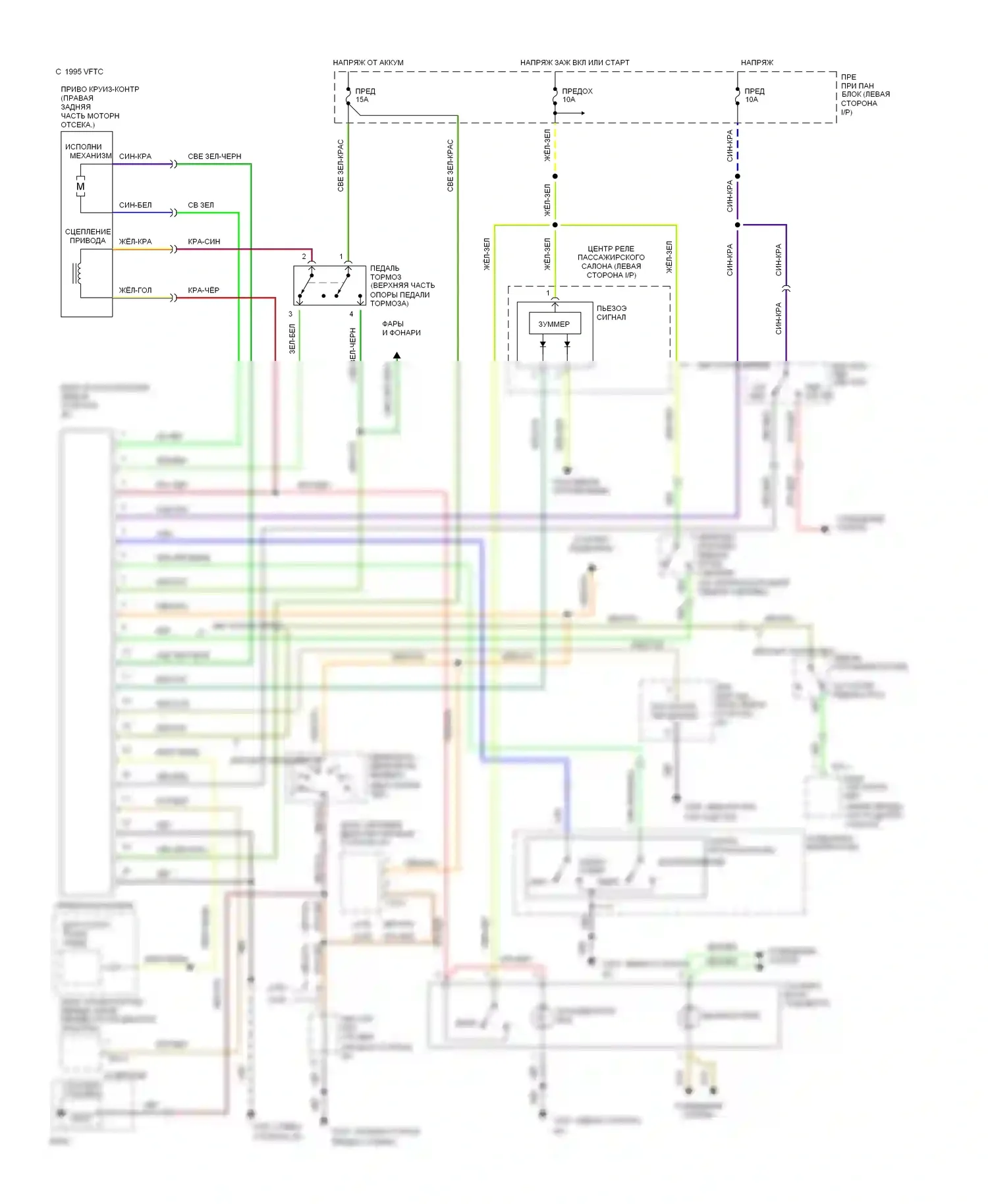 Sonata Hyundai III (1993-1996): Электросхема круиз-контроля 