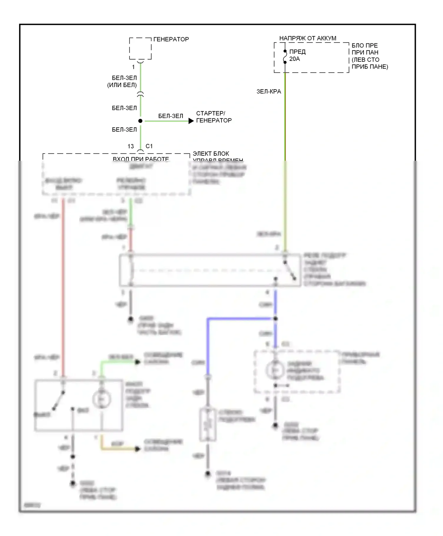 Sonata Hyundai III (1993-1996): Электросхема подогрева 