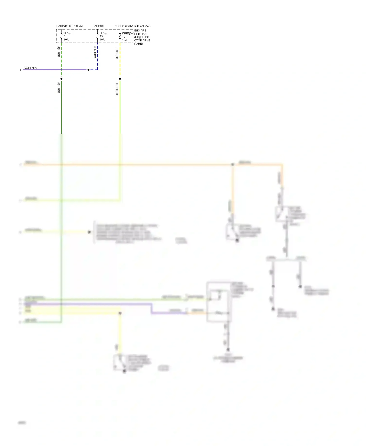 Sonata Hyundai III (1993-1996): Электросхема приборной панели (2 из 2) 