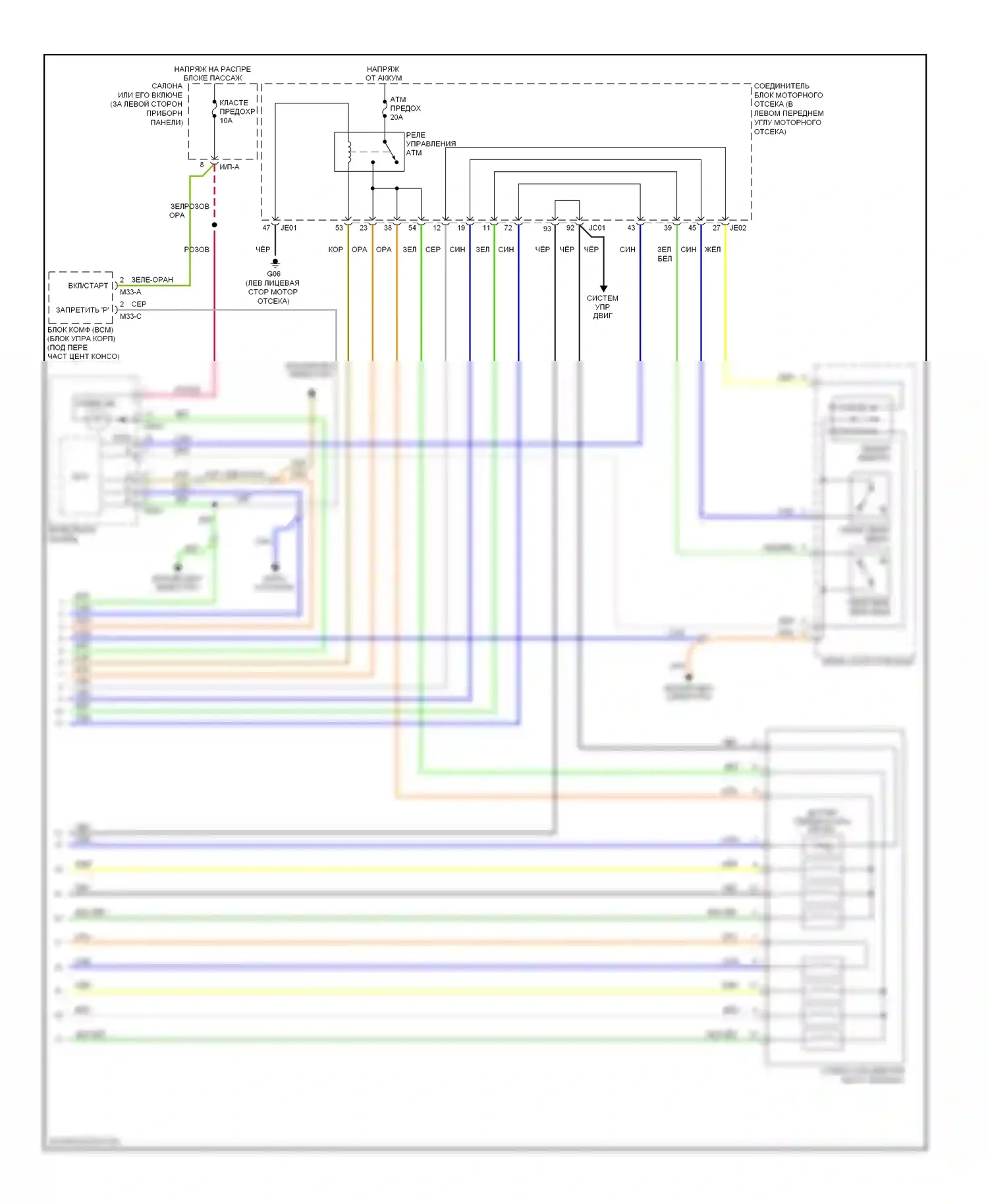 Sonata Hyundai IV рестайлинг (2001-2012): 3.3l, электросхема соединений коробки передач (2 из 2) 